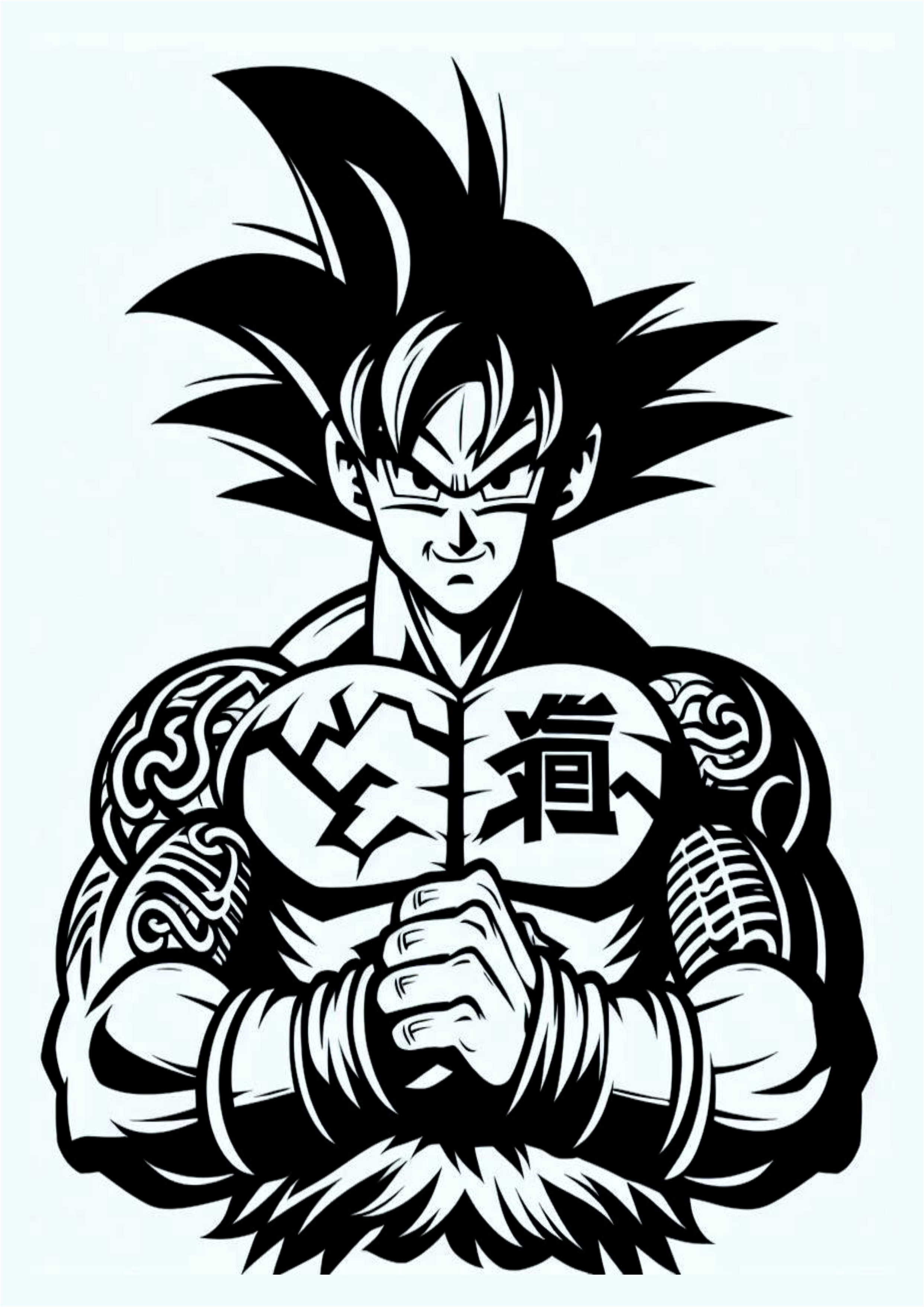 Anime japonês Dragon Ball Z desenho simples para tatuagem png Goku rabisco