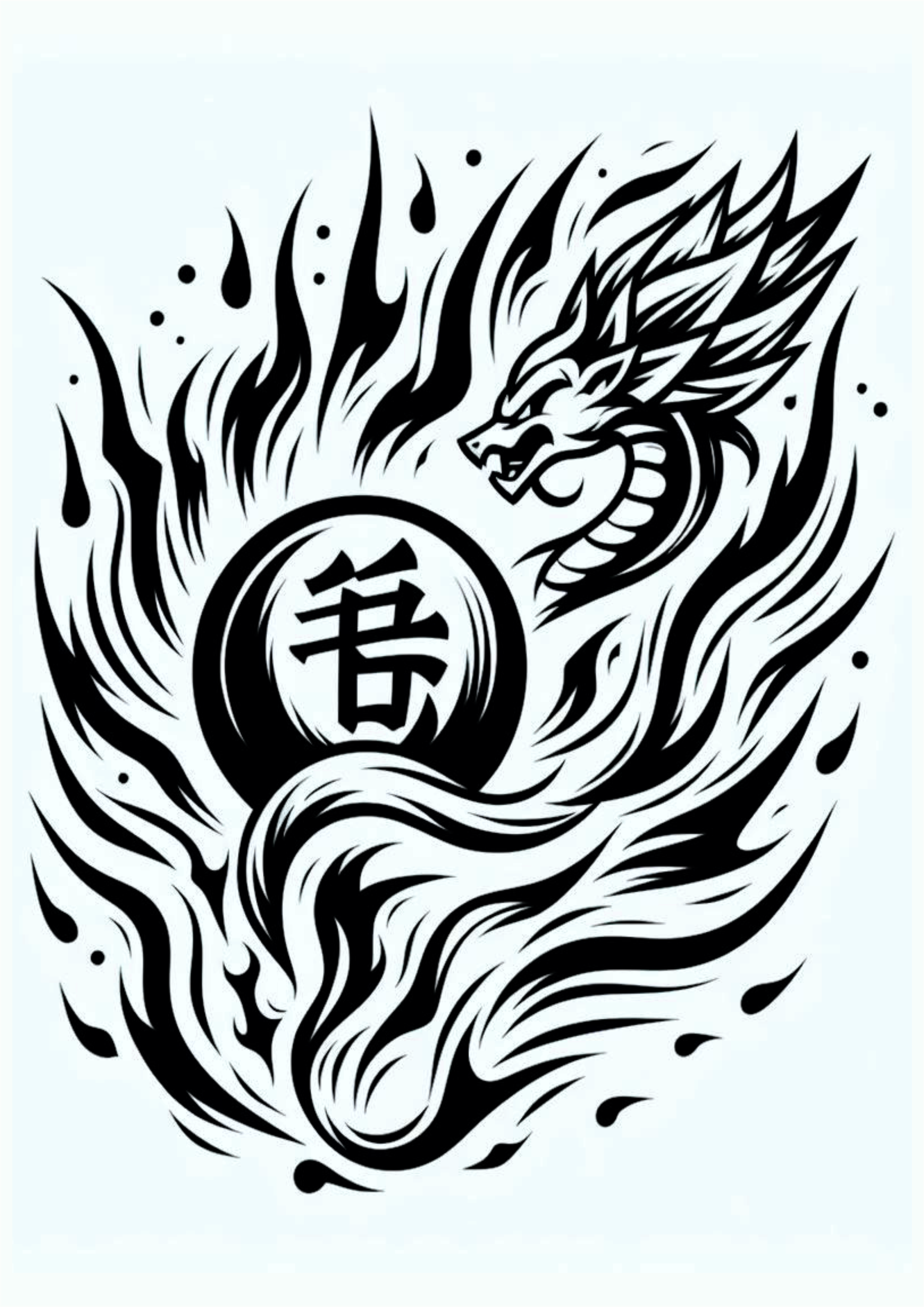 Anime japonês Dragon Ball Z desenho simples para tatuagem png esfera do dragão