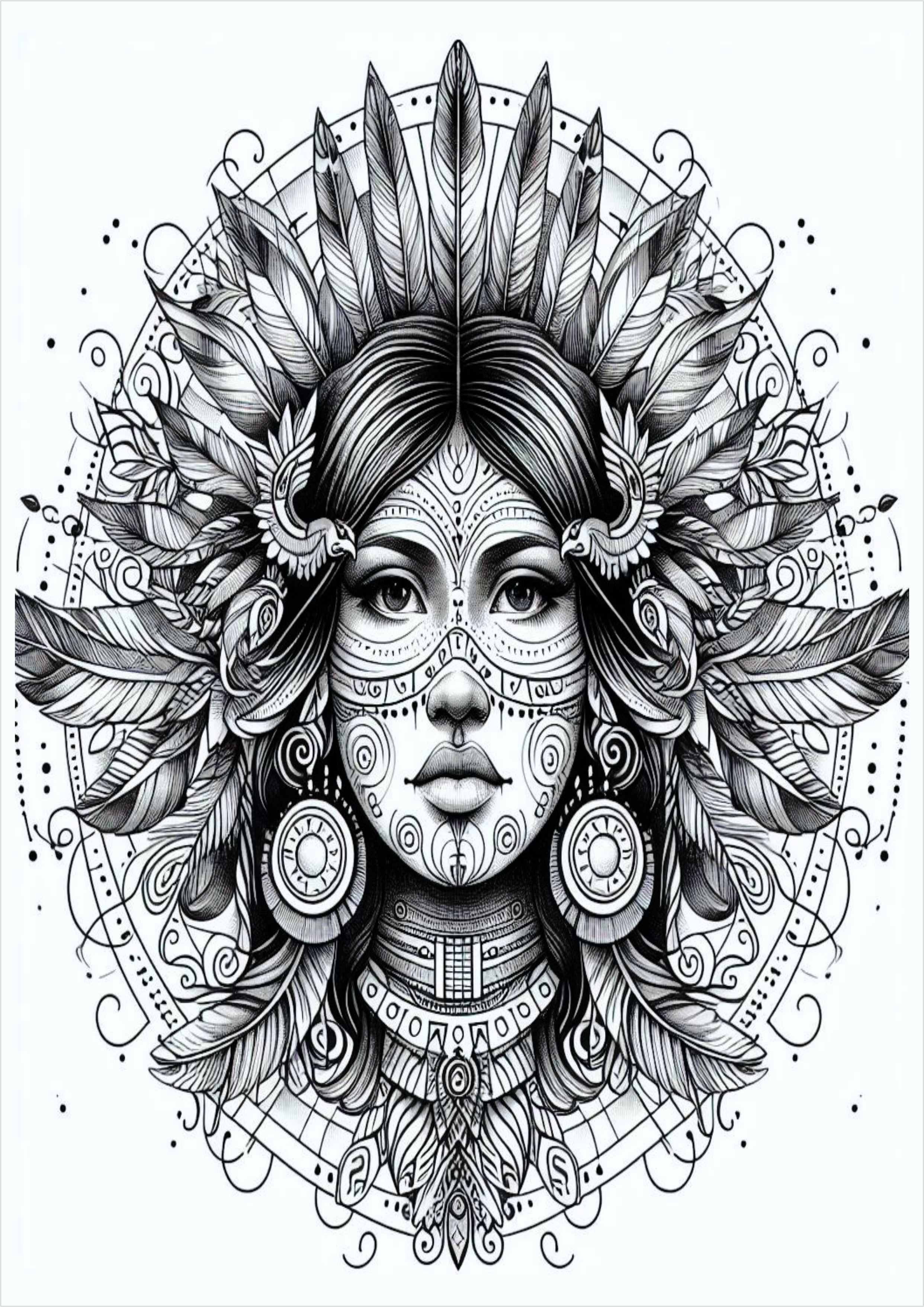India bonita desenho para tatuagem monocromática png pack de imagens arte conceitual free download