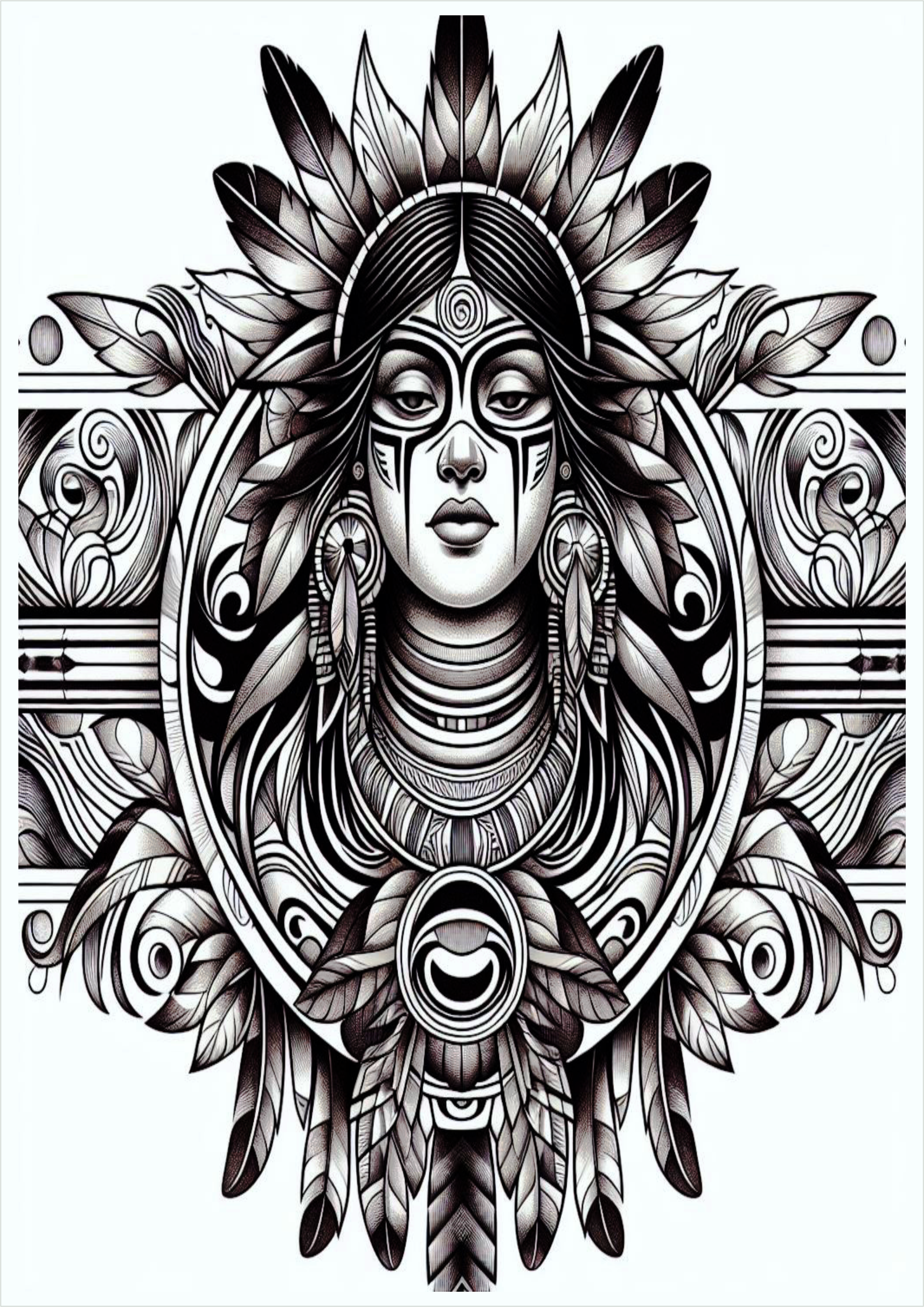India monochrome tattoo idea png symbology meaning headdress realistic drawing