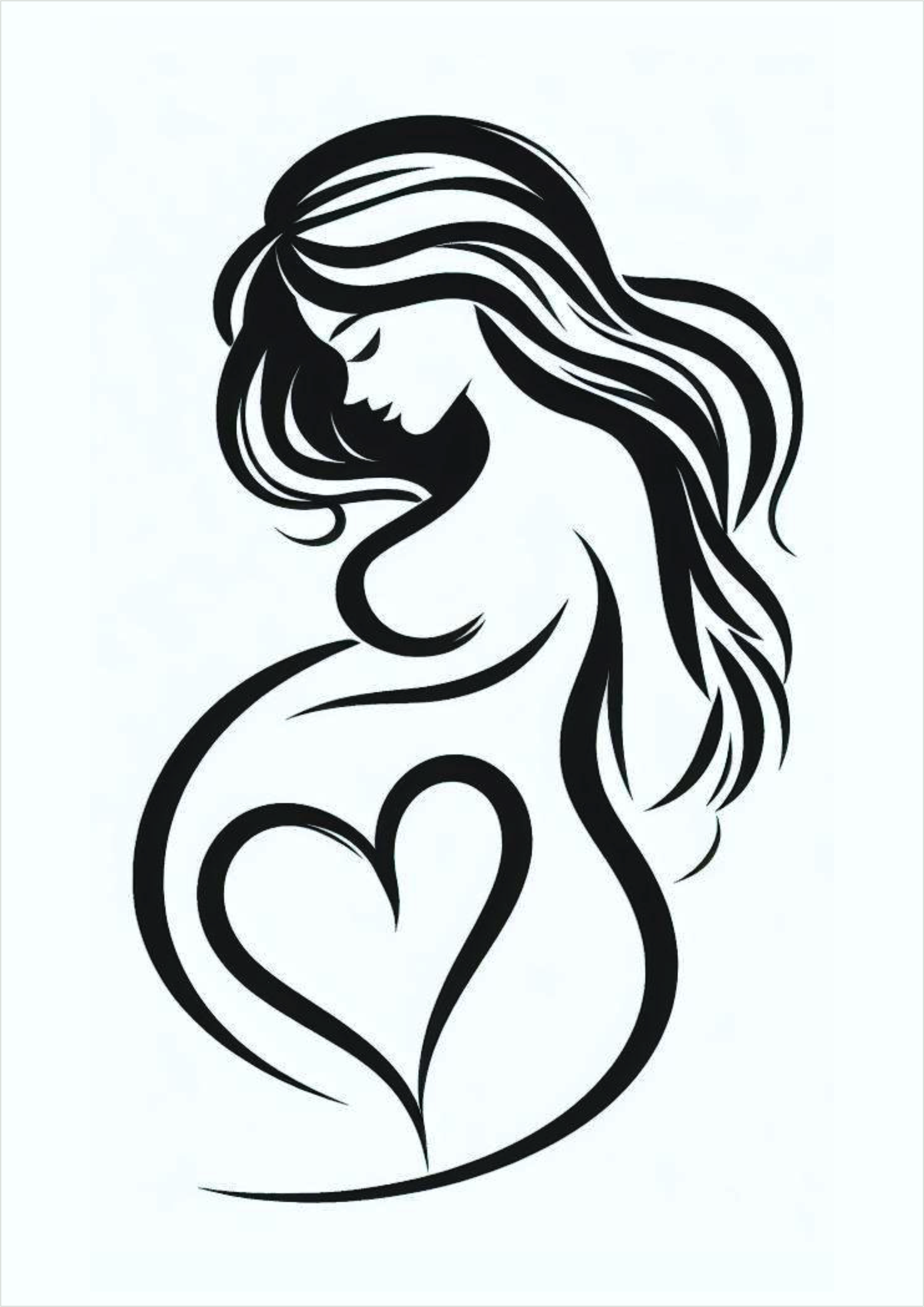 Pregnant mother tattoo free to print concept art png doodle