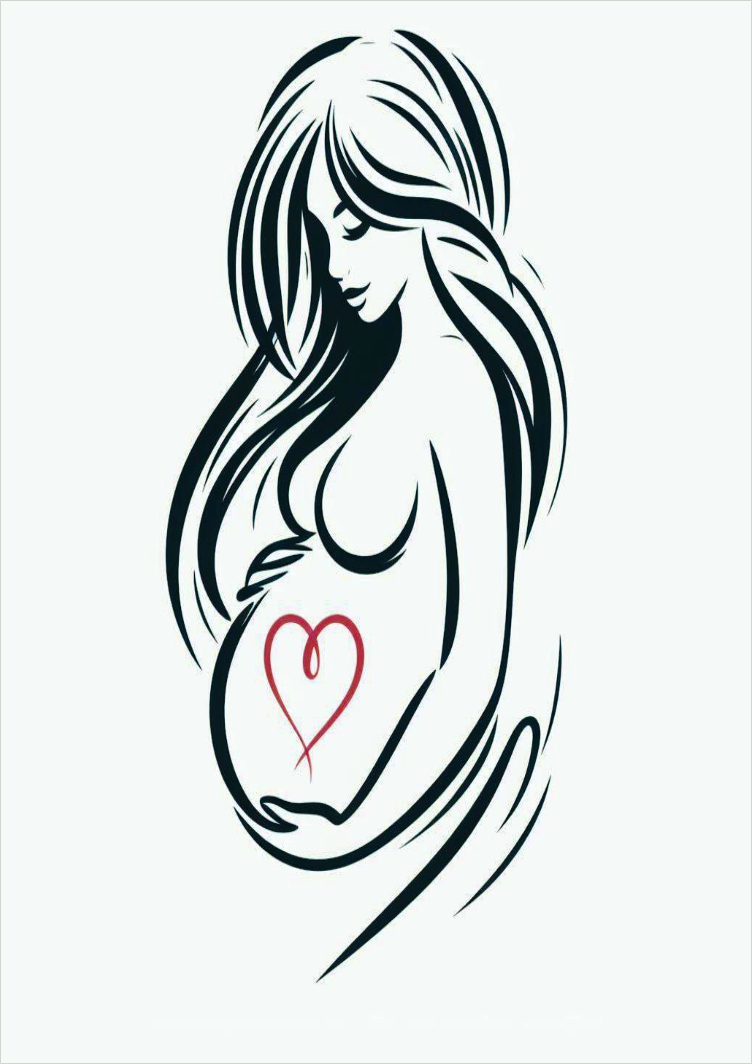 Simple design for female tattoo mother pregnant woman png image pack