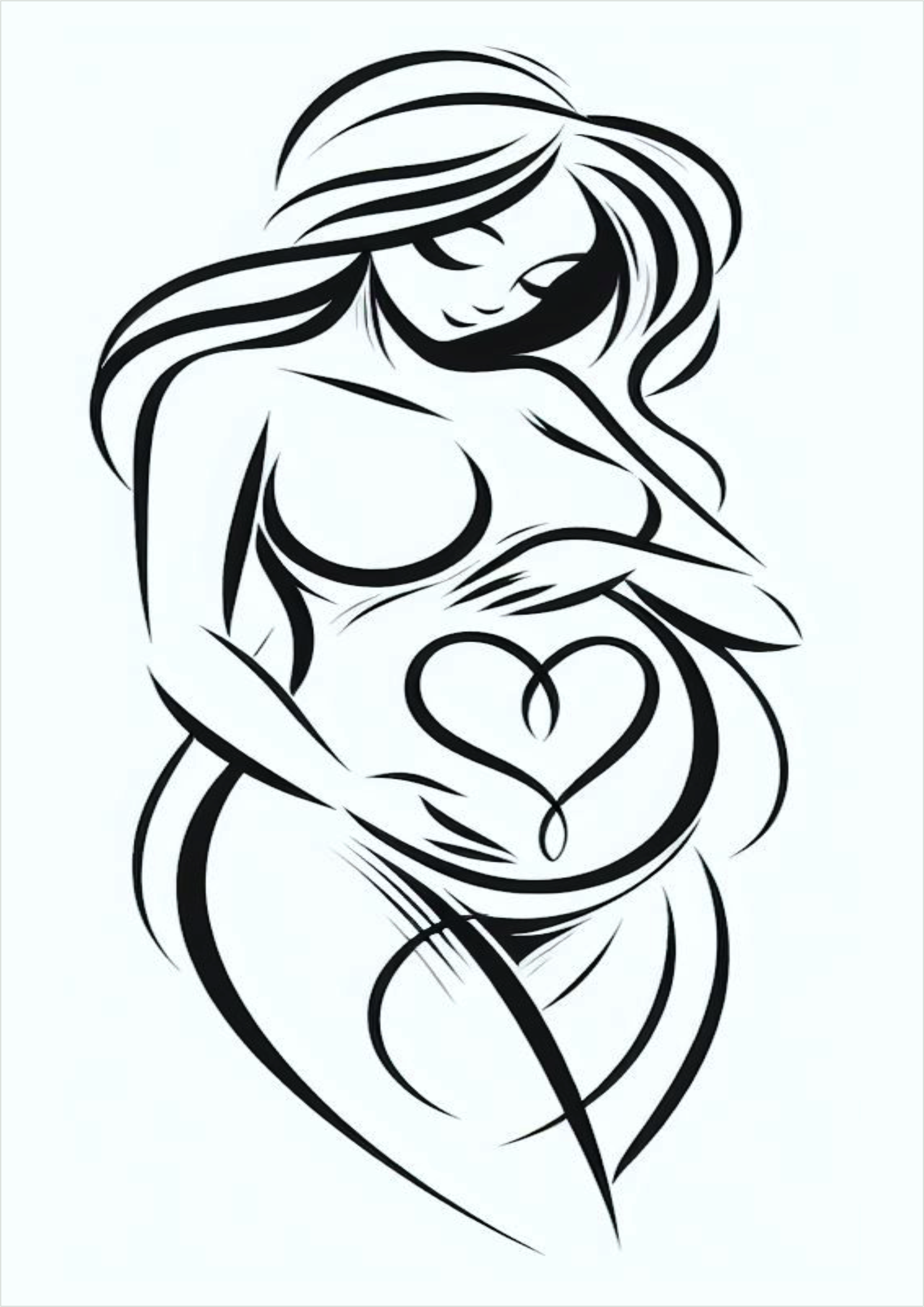 Simple design for female tattoo mother pregnant woman png image pack free download