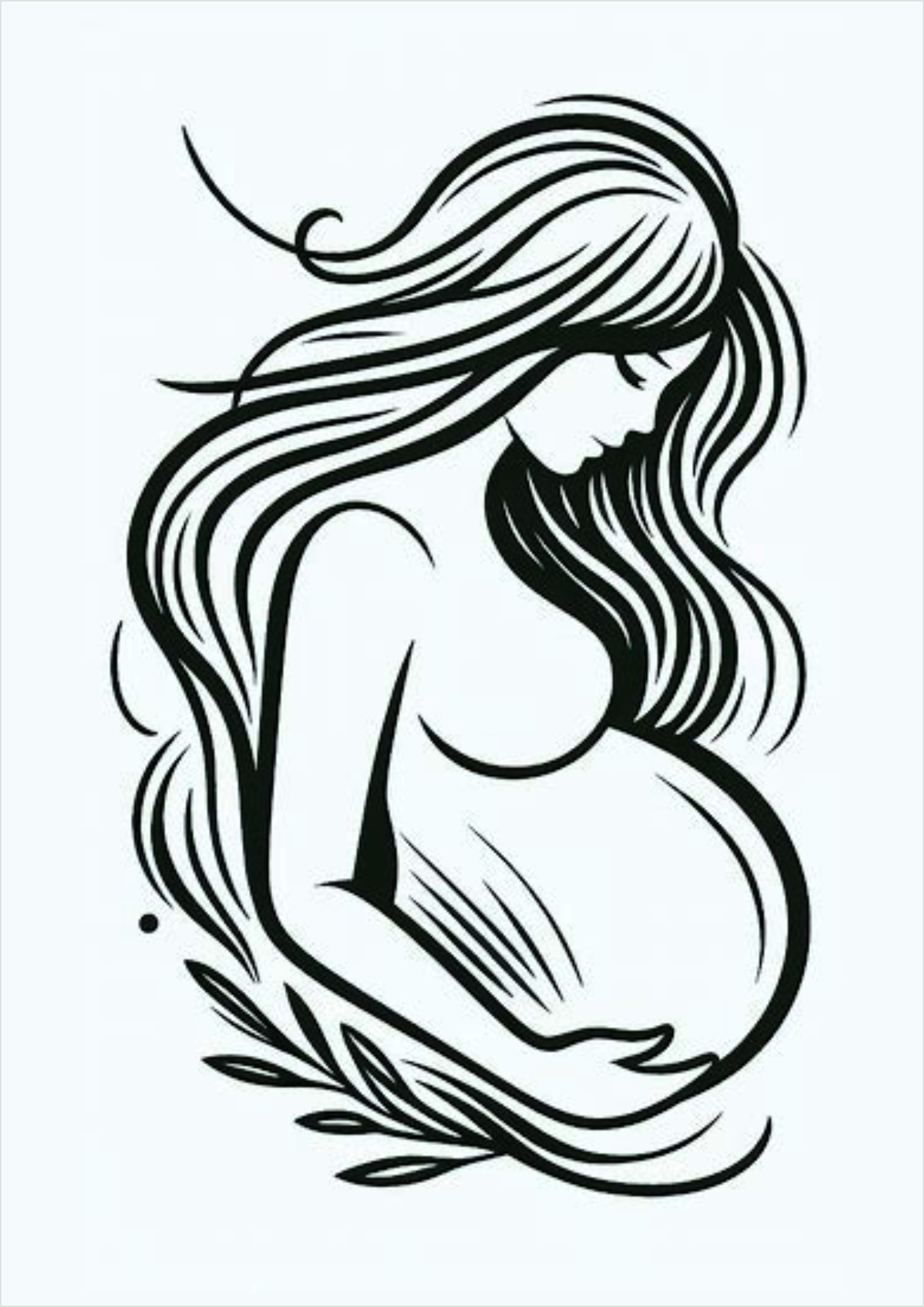 Simple design for female tattoo mother pregnant woman png image pack free download strokes