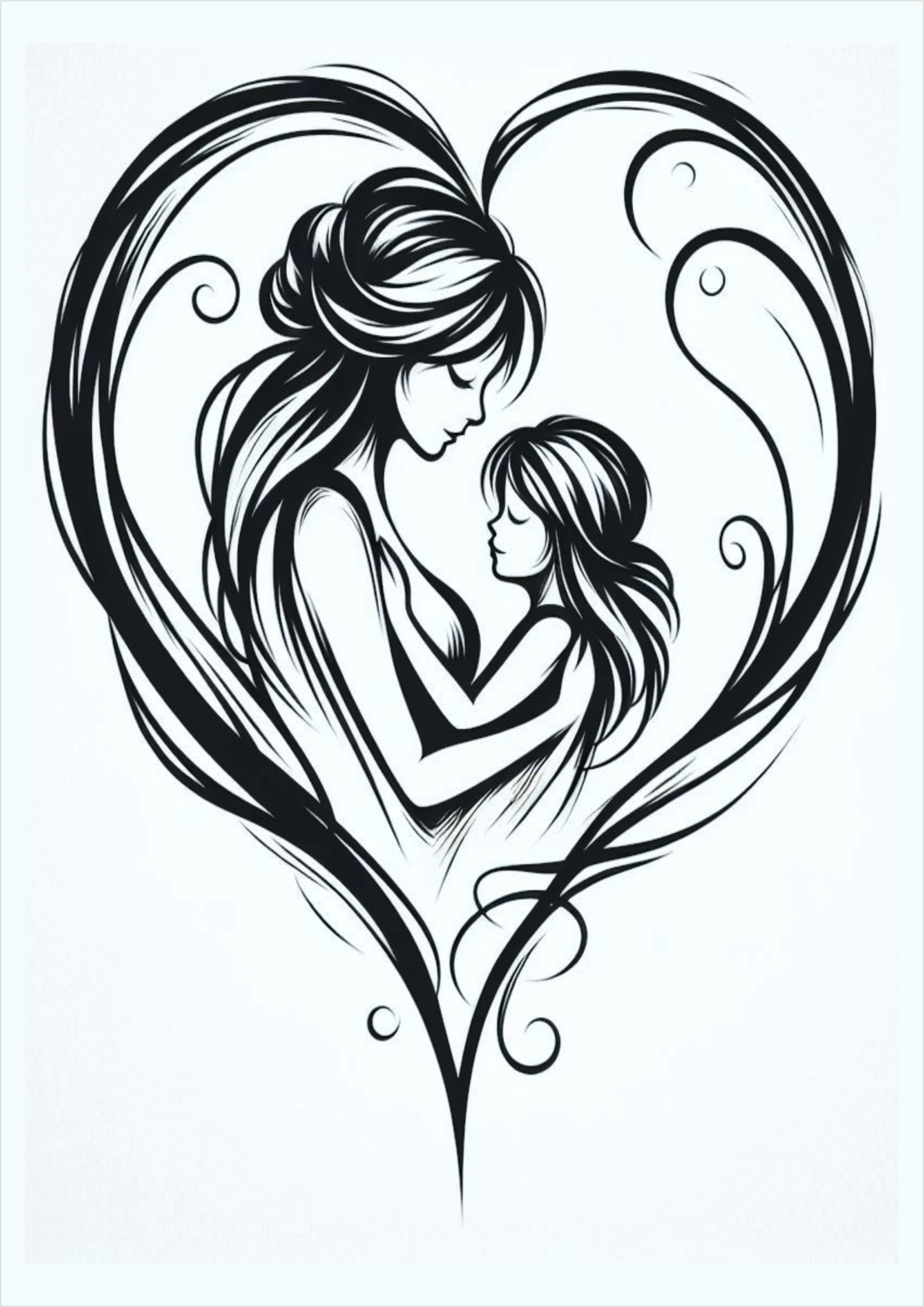 ideas-for-female-tattoo-png-simple-design-mother-and-daughter-in-heart