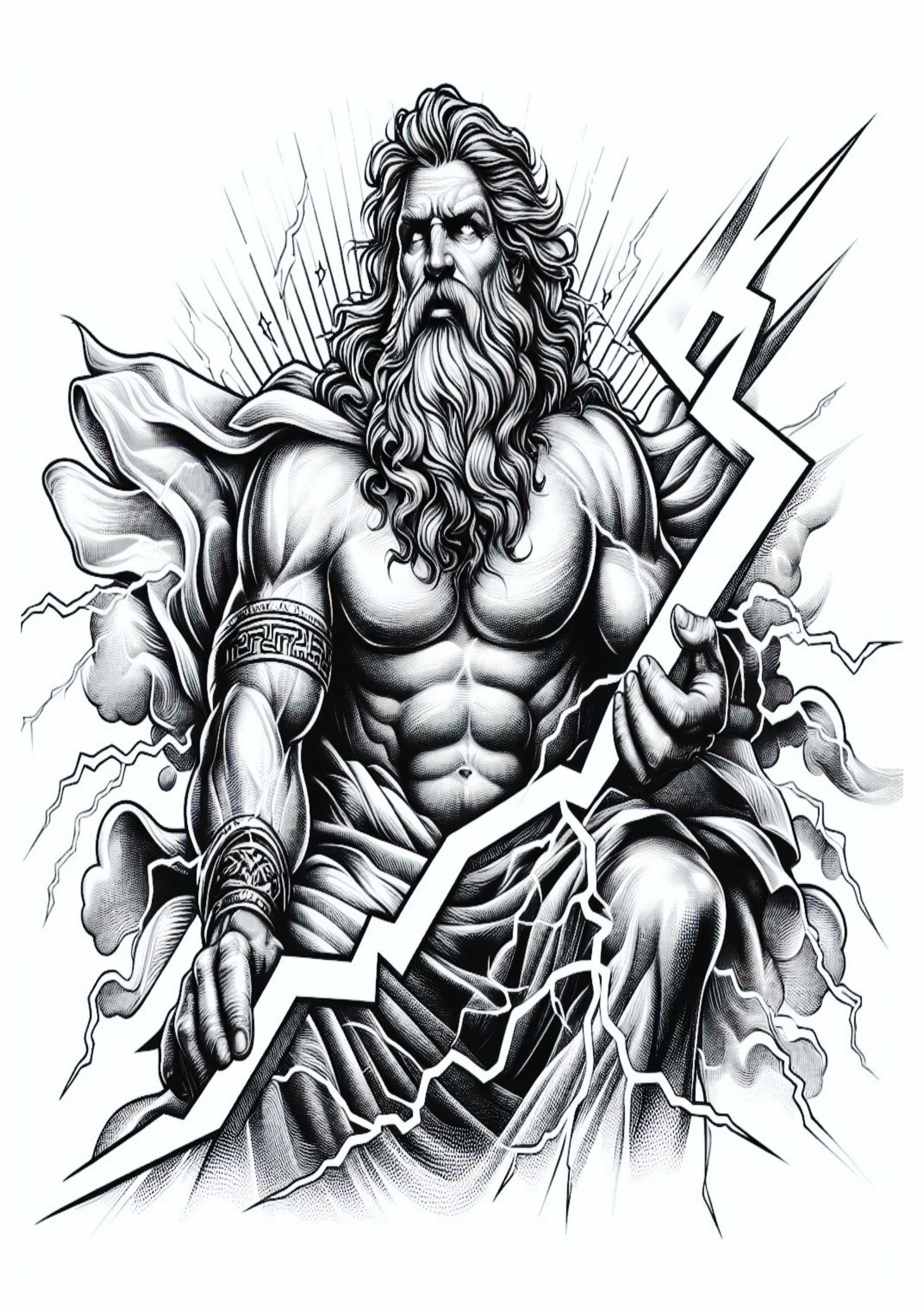 Ideias para tatuagem deuses do olimpo png Zeus desenho