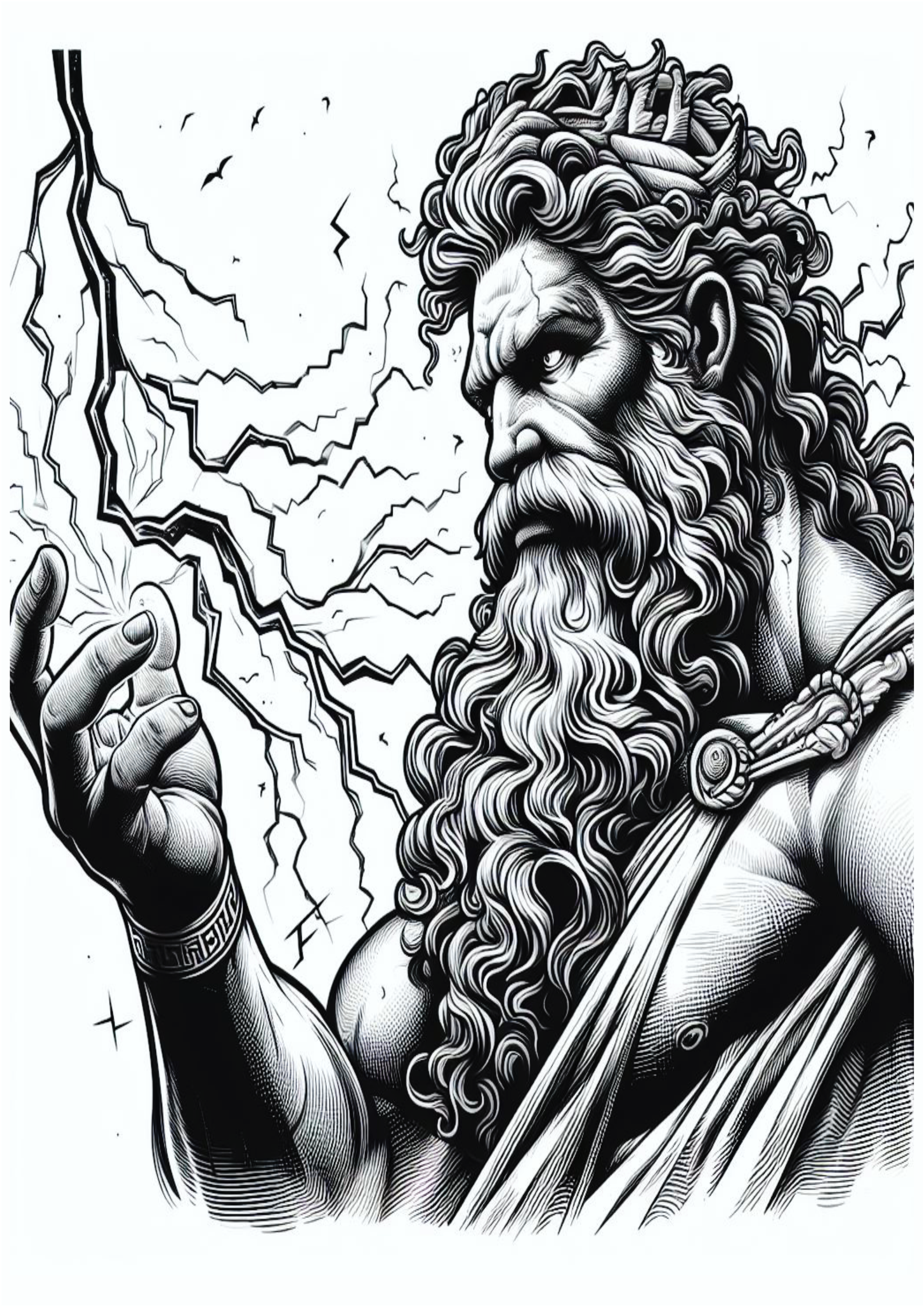 Ideias para tatuagem deuses do olimpo png Zeus desenho realista raios arte conceitual free download