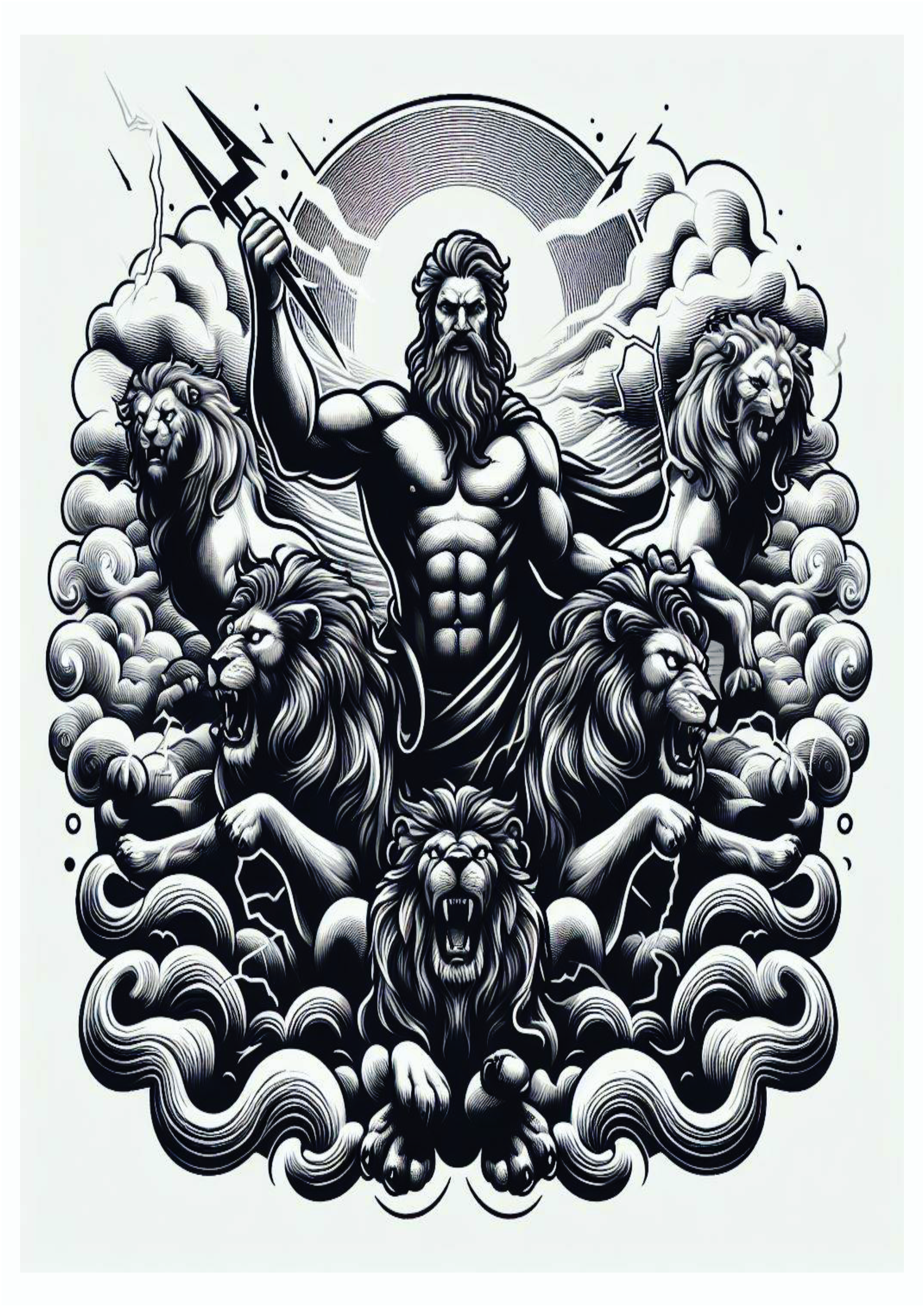 Desenho artístico para tatuagem free download deuses gregos png Zeus arte conceitual mitologia