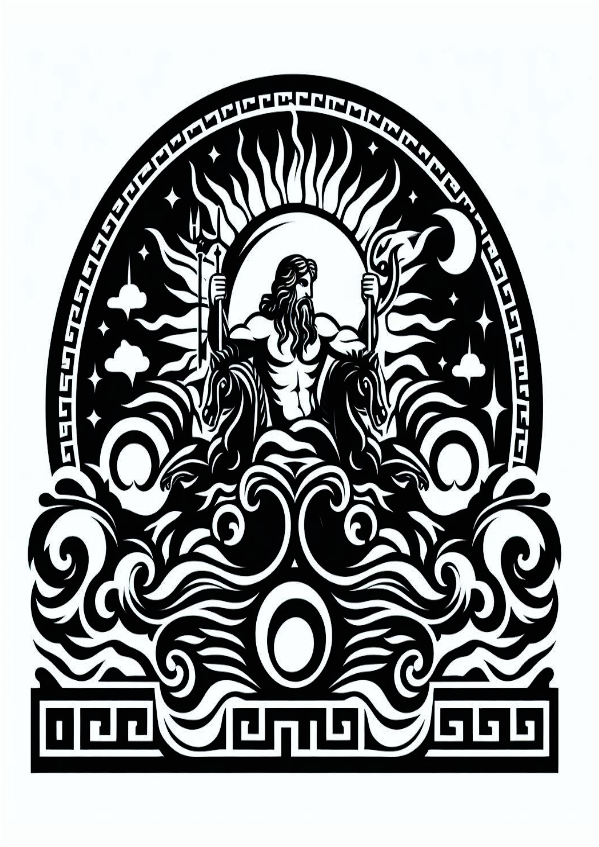 Deuses gregos desenho monocromático para tatuagem png