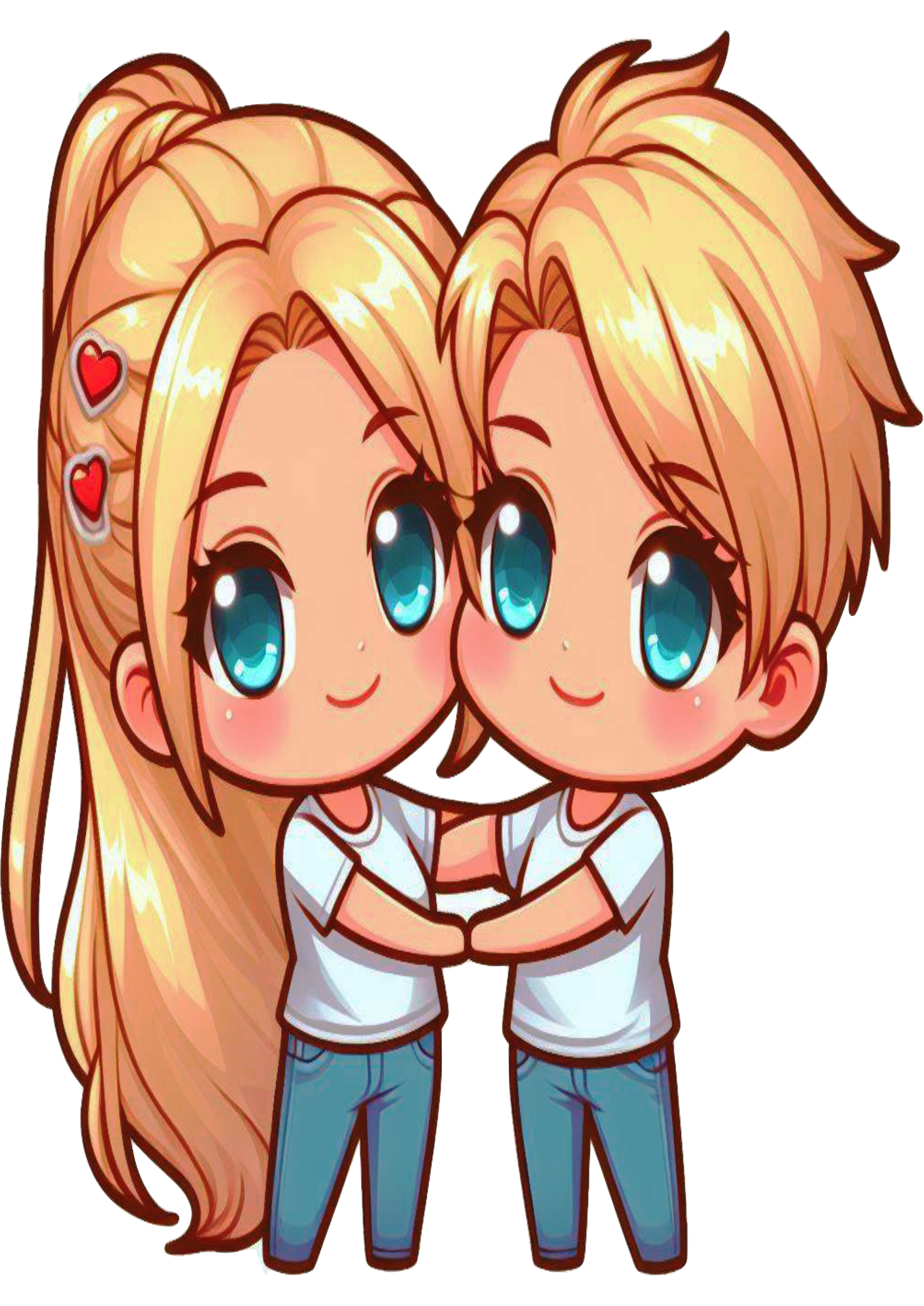 Desenho simples casal de namorados loiros png cute