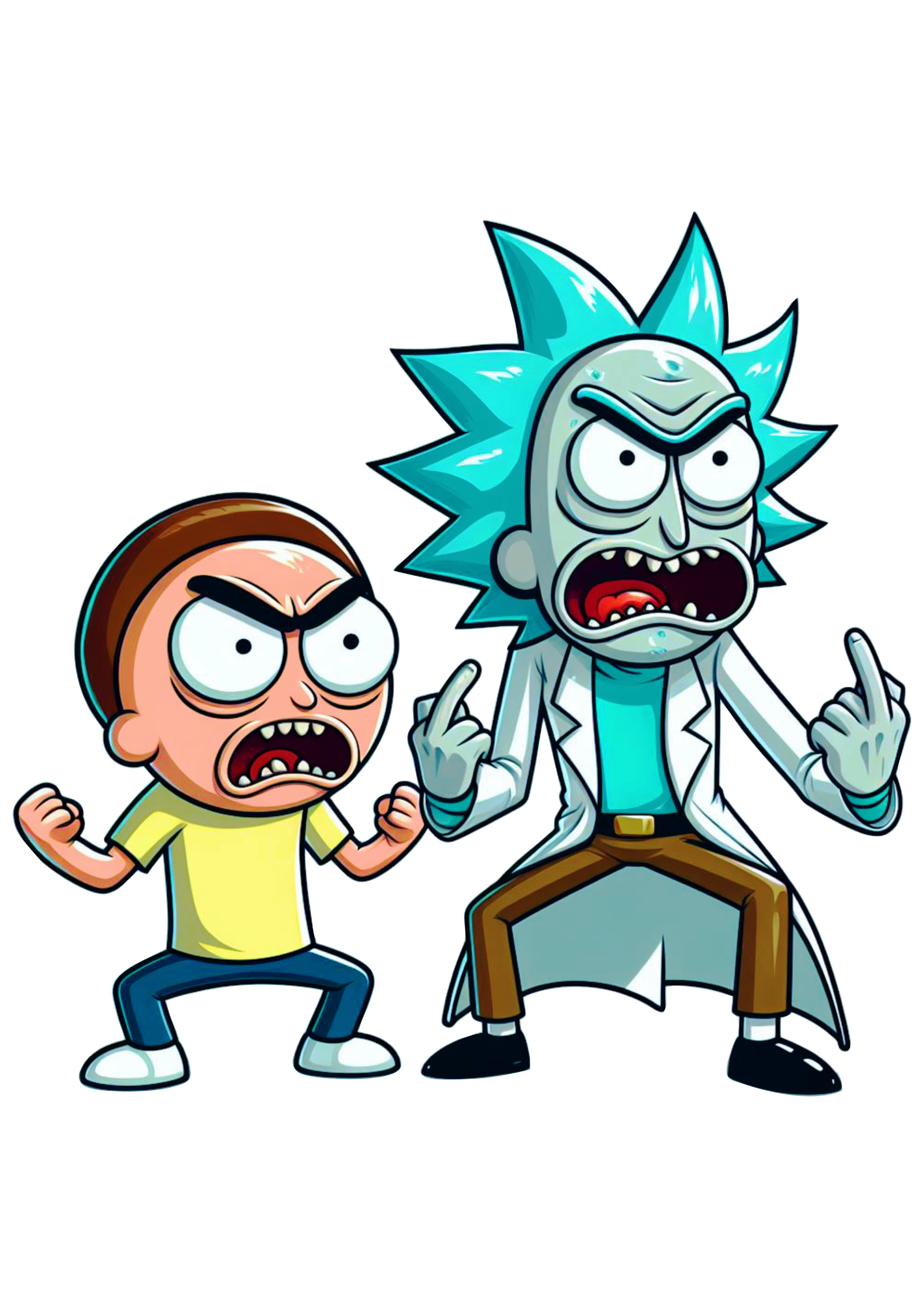 Rick and Morty png desenho adulto colorido engraçado fundo transparente clipart vetor