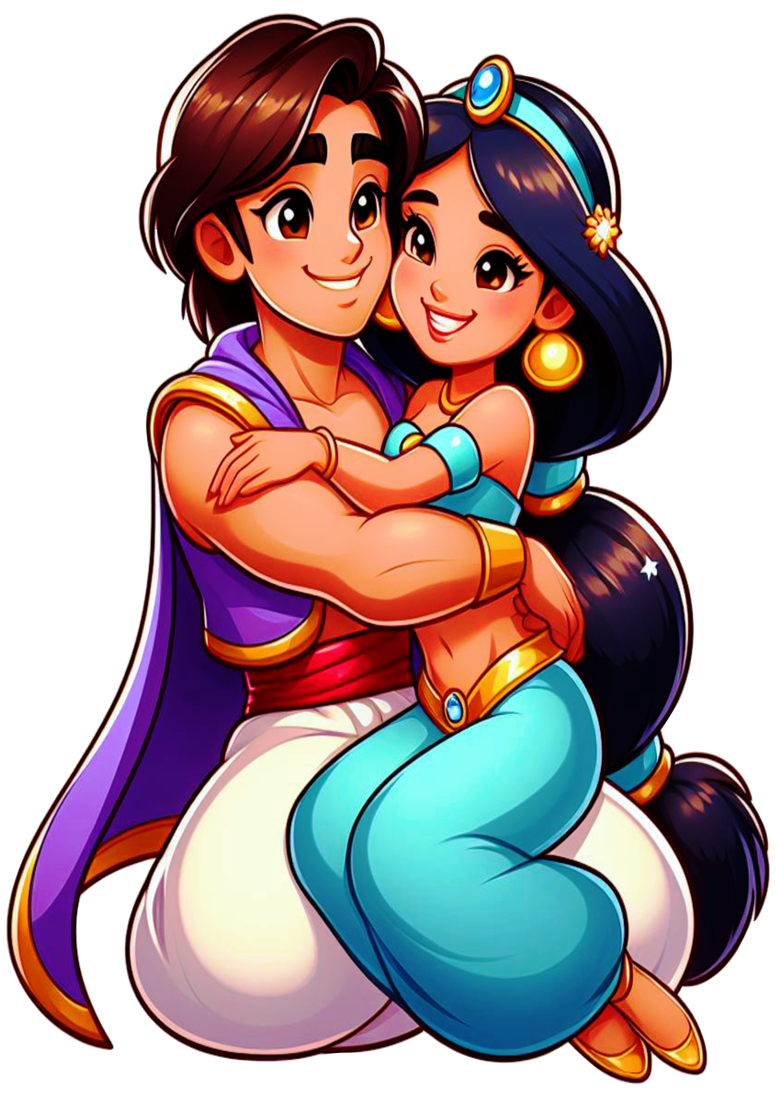 Personagens Disney Aladdin e Jasmine png