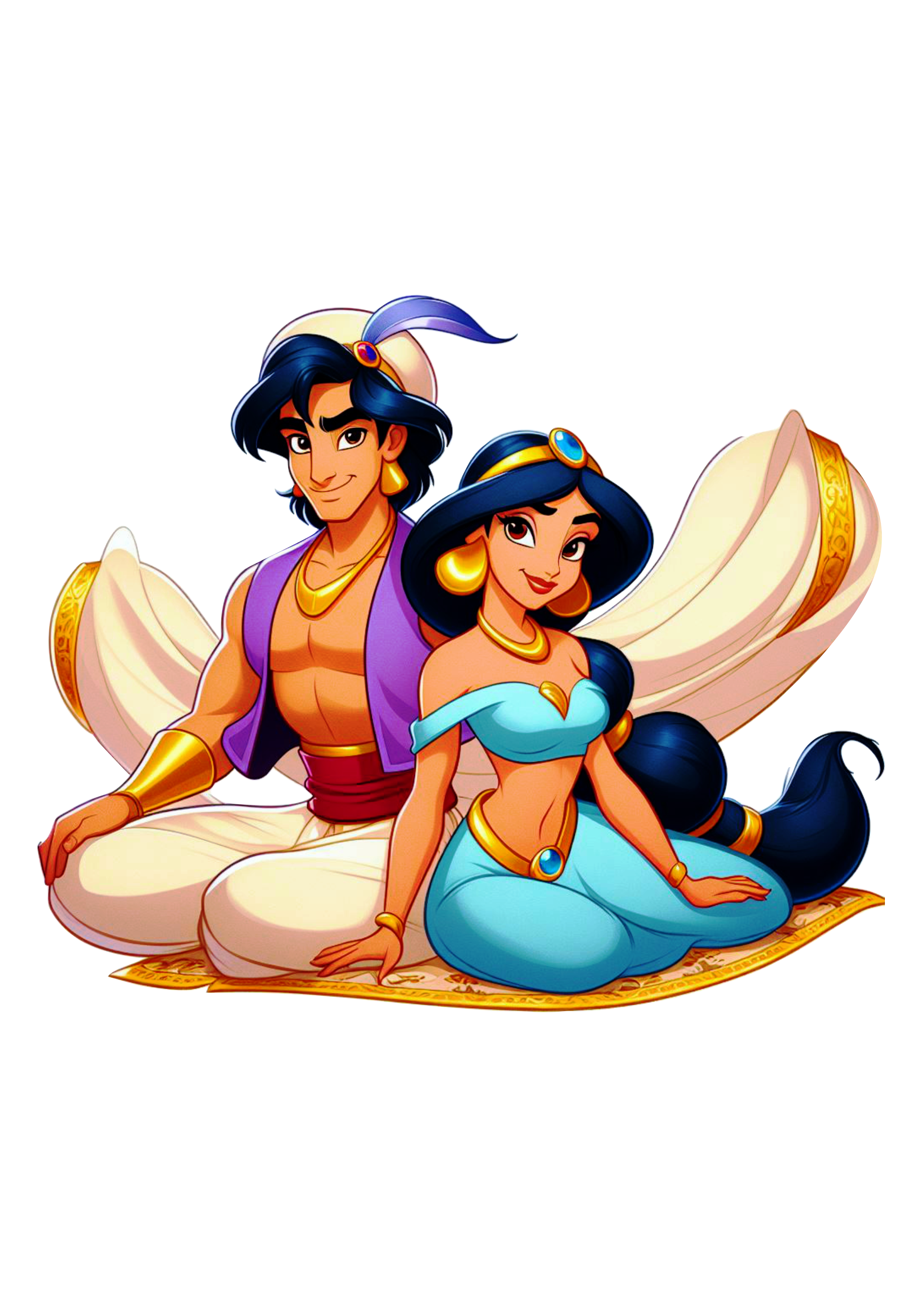 Personagens Disney Aladdin e Jasmine png tapete voador