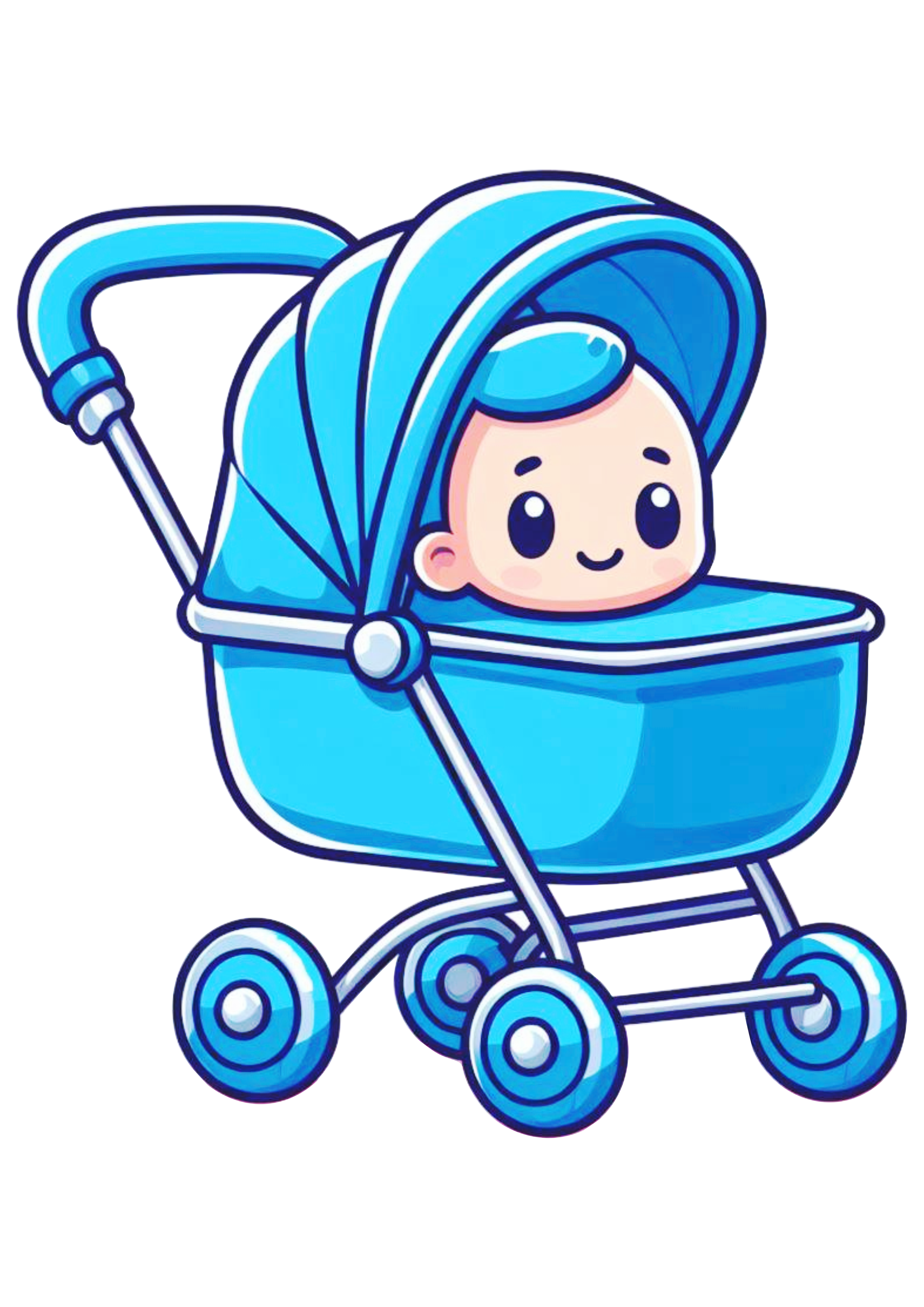 Carrinho de bebê azul desenho simples png