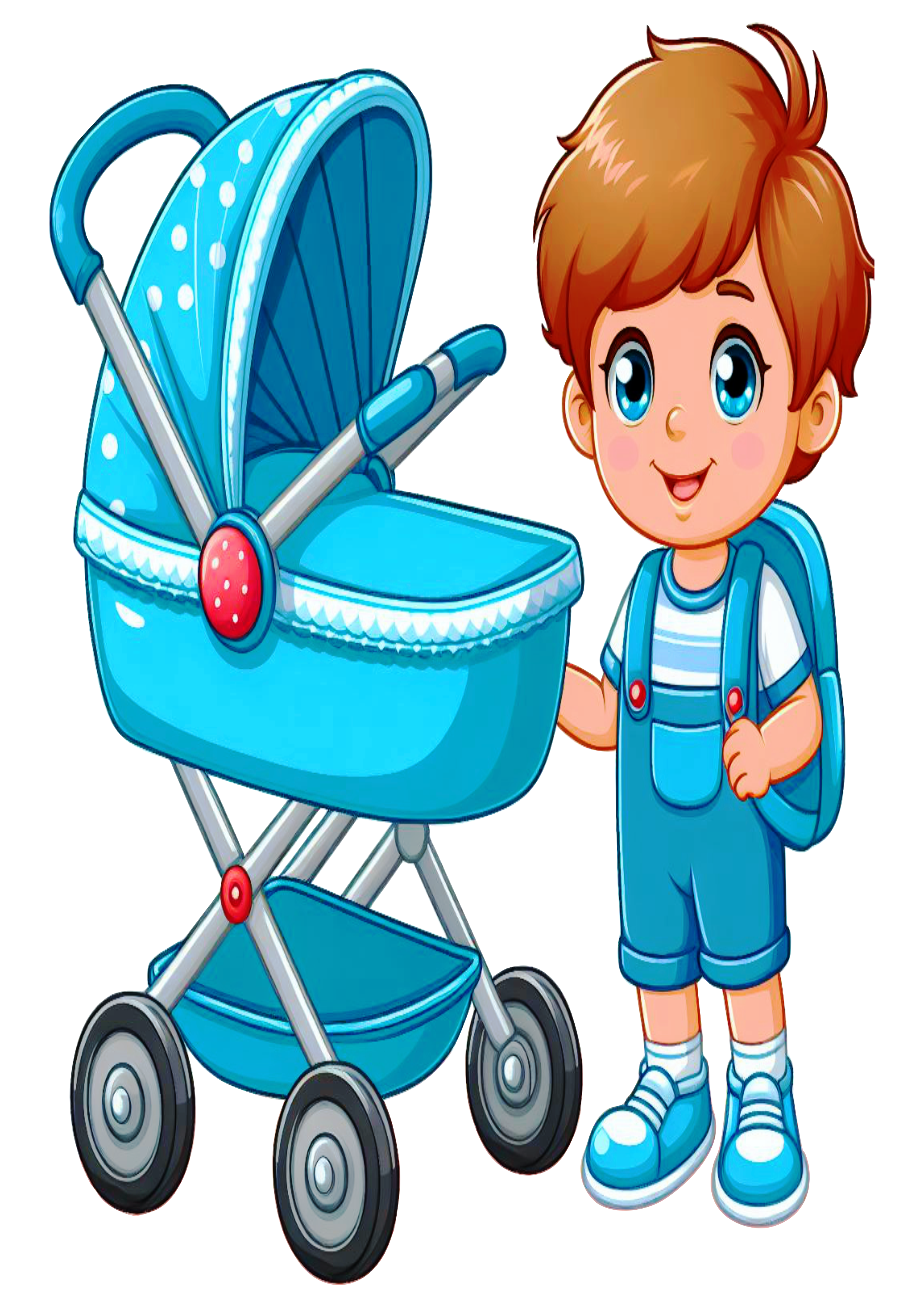 Carrinho de bebê azul desenho simples png criança
