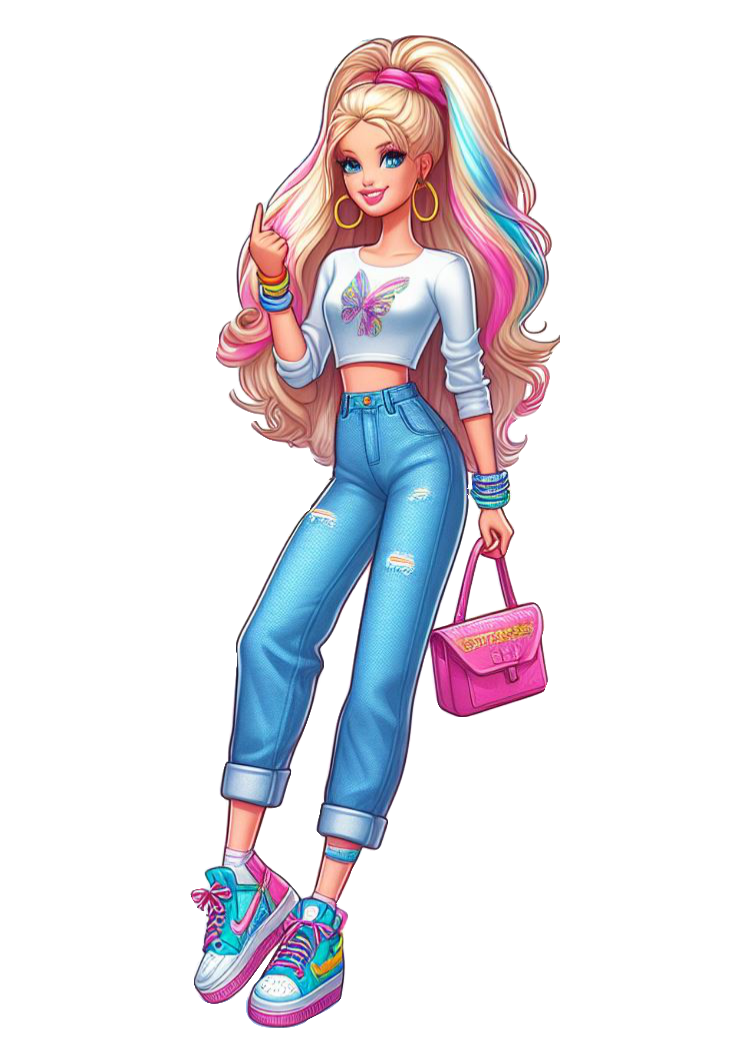 Barbie doll schoolgirl pink fashion outfit png images