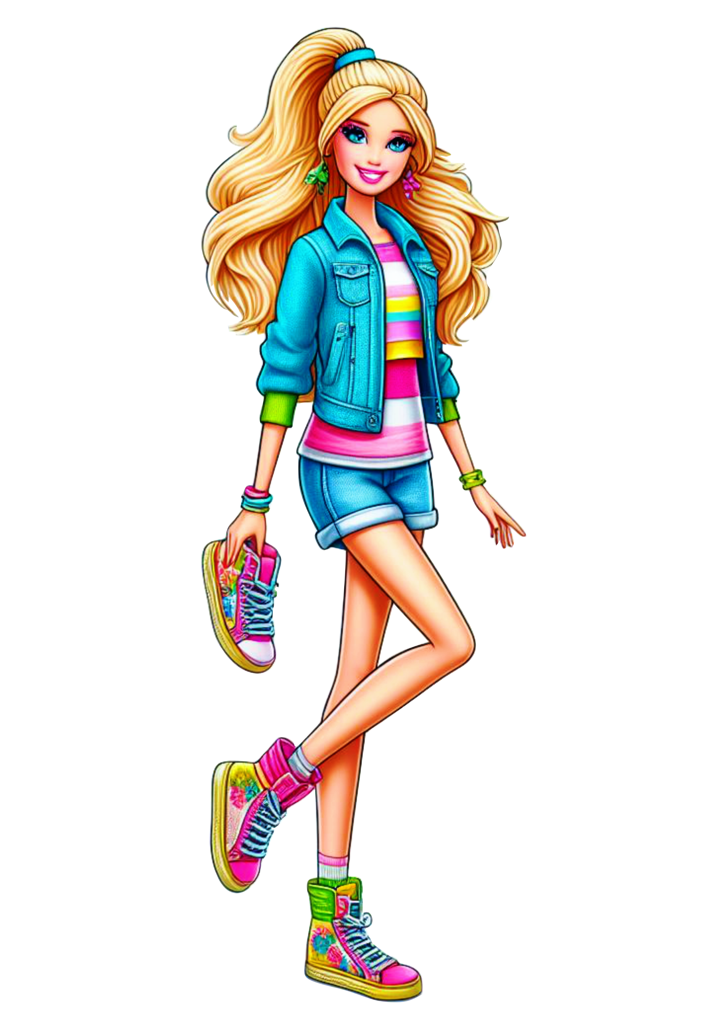 Barbie doll schoolgirl toy fashion png transparent background