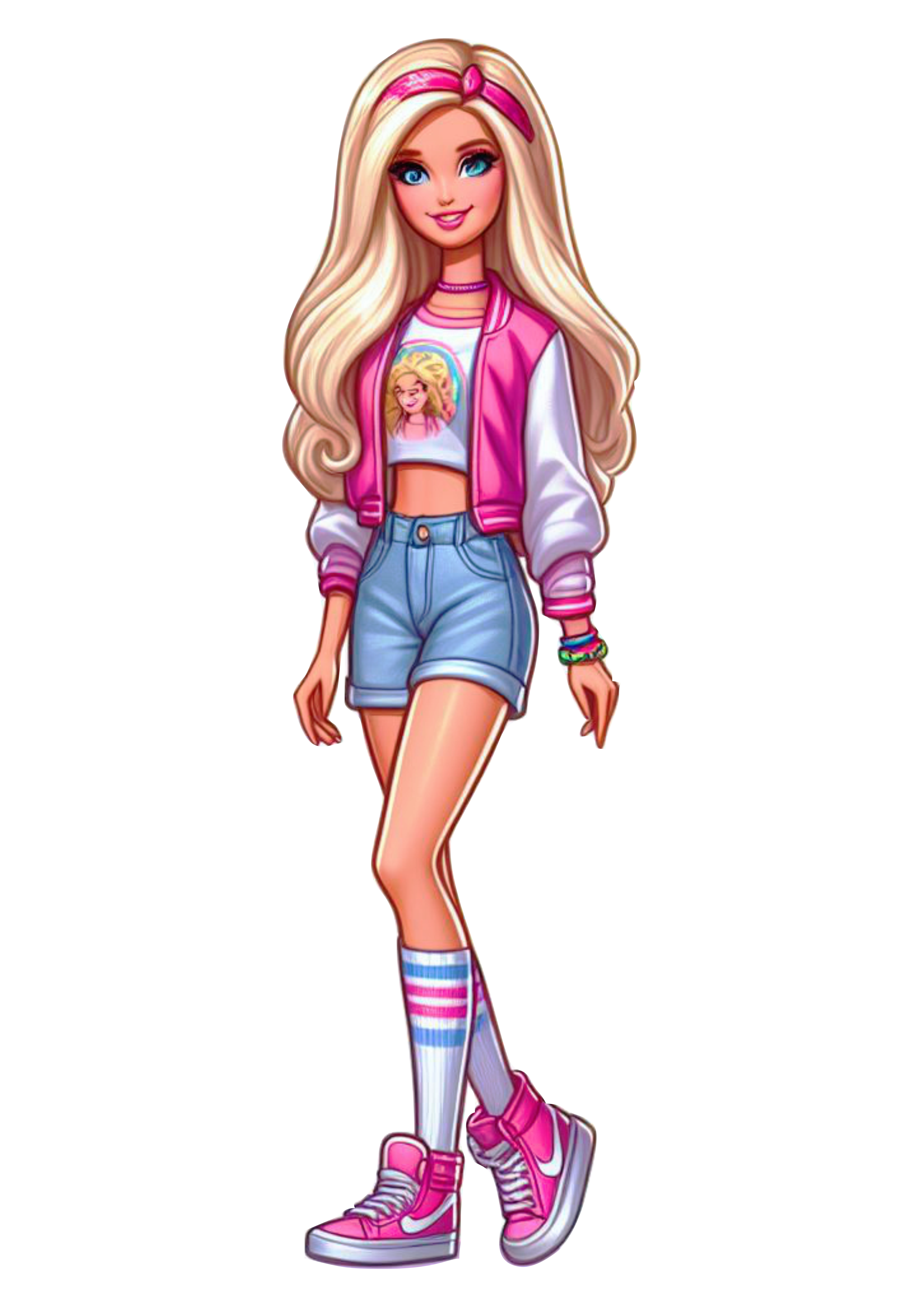 Imagens fofinhas boneca Barbie roupa rosa fashion png