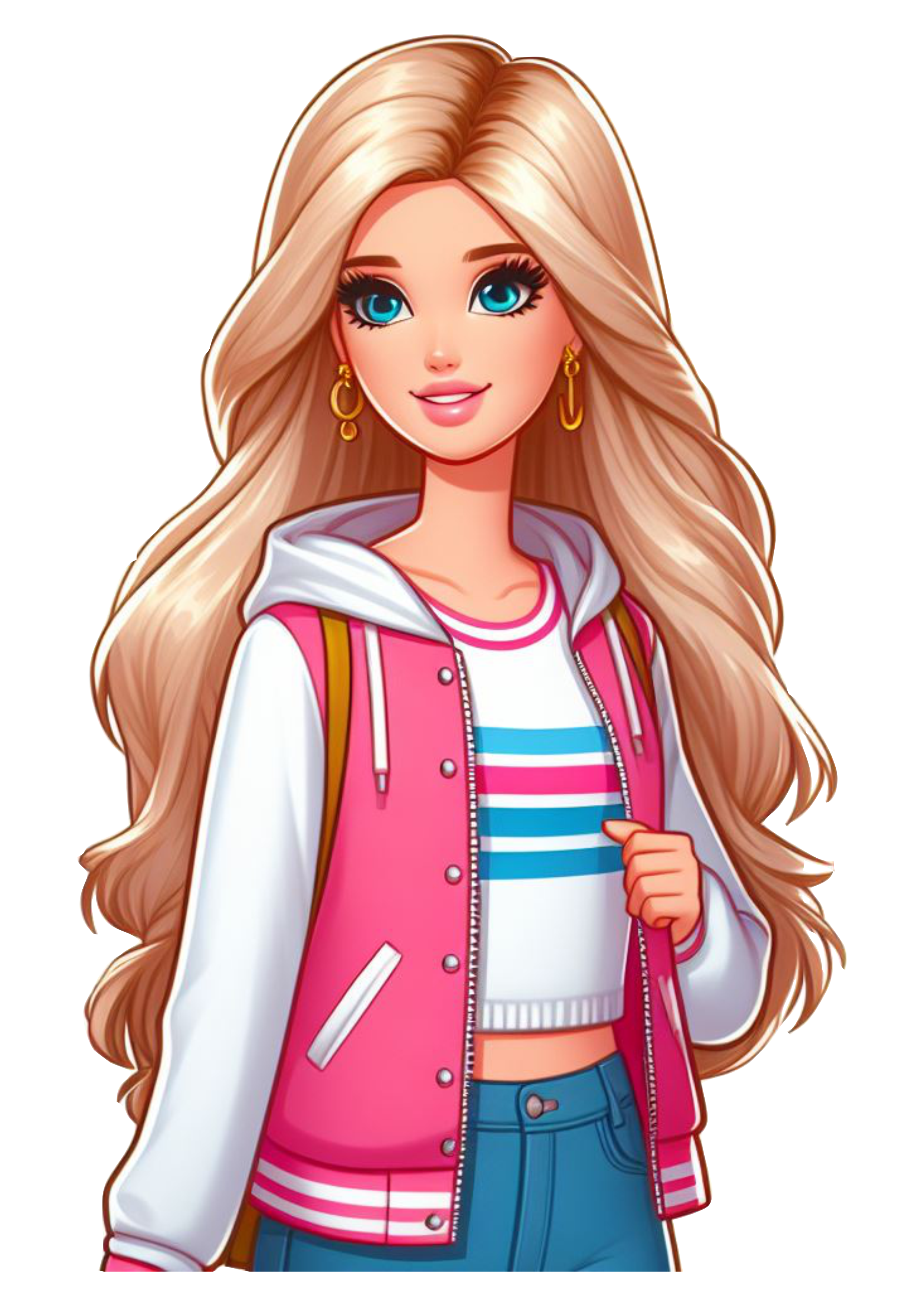 Imagens fofinhas boneca Barbie roupa rosa fashion png moda