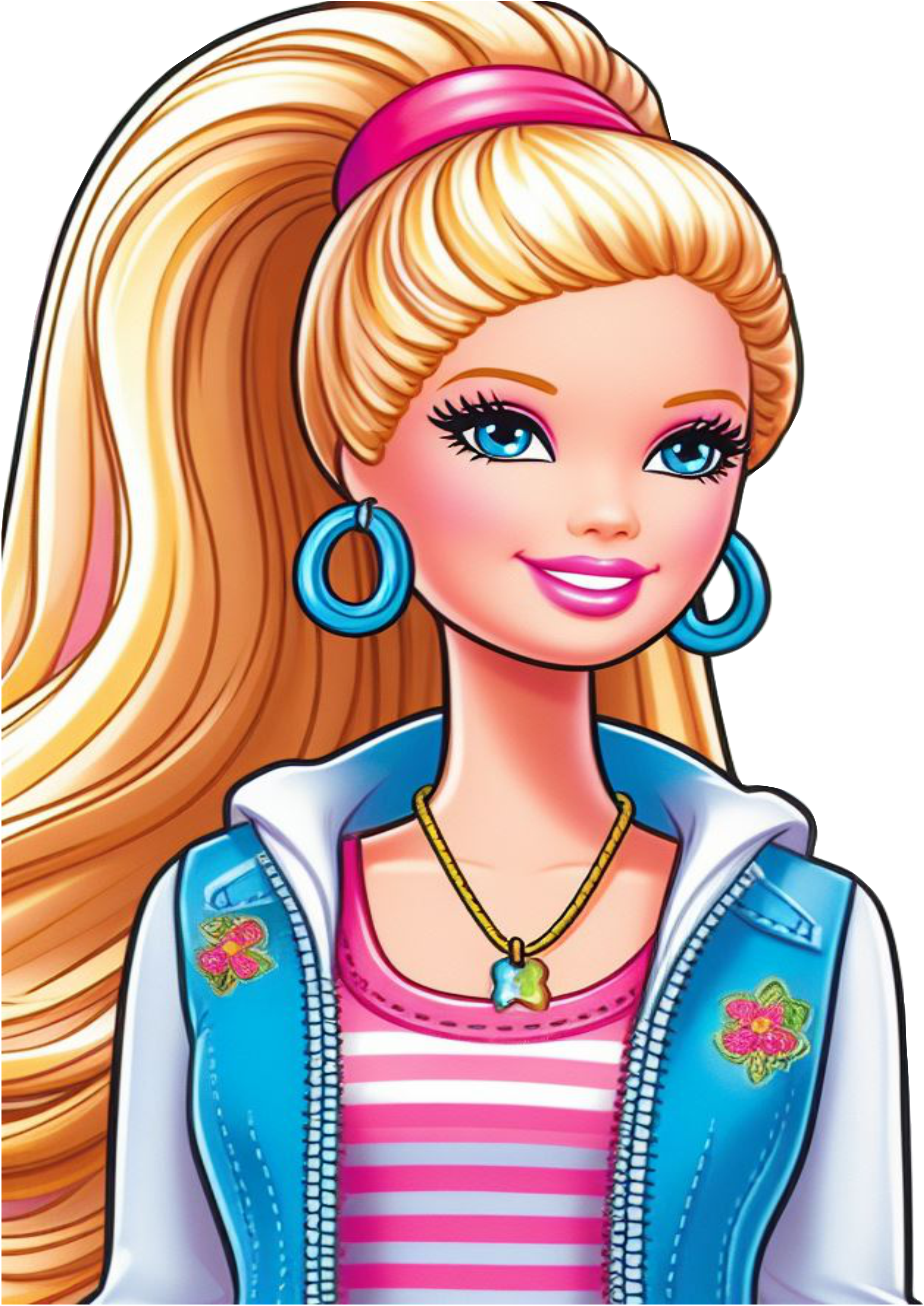 Imagens fofinhas boneca Barbie roupa rosa fashion png adolescente fundo transparente ilustração