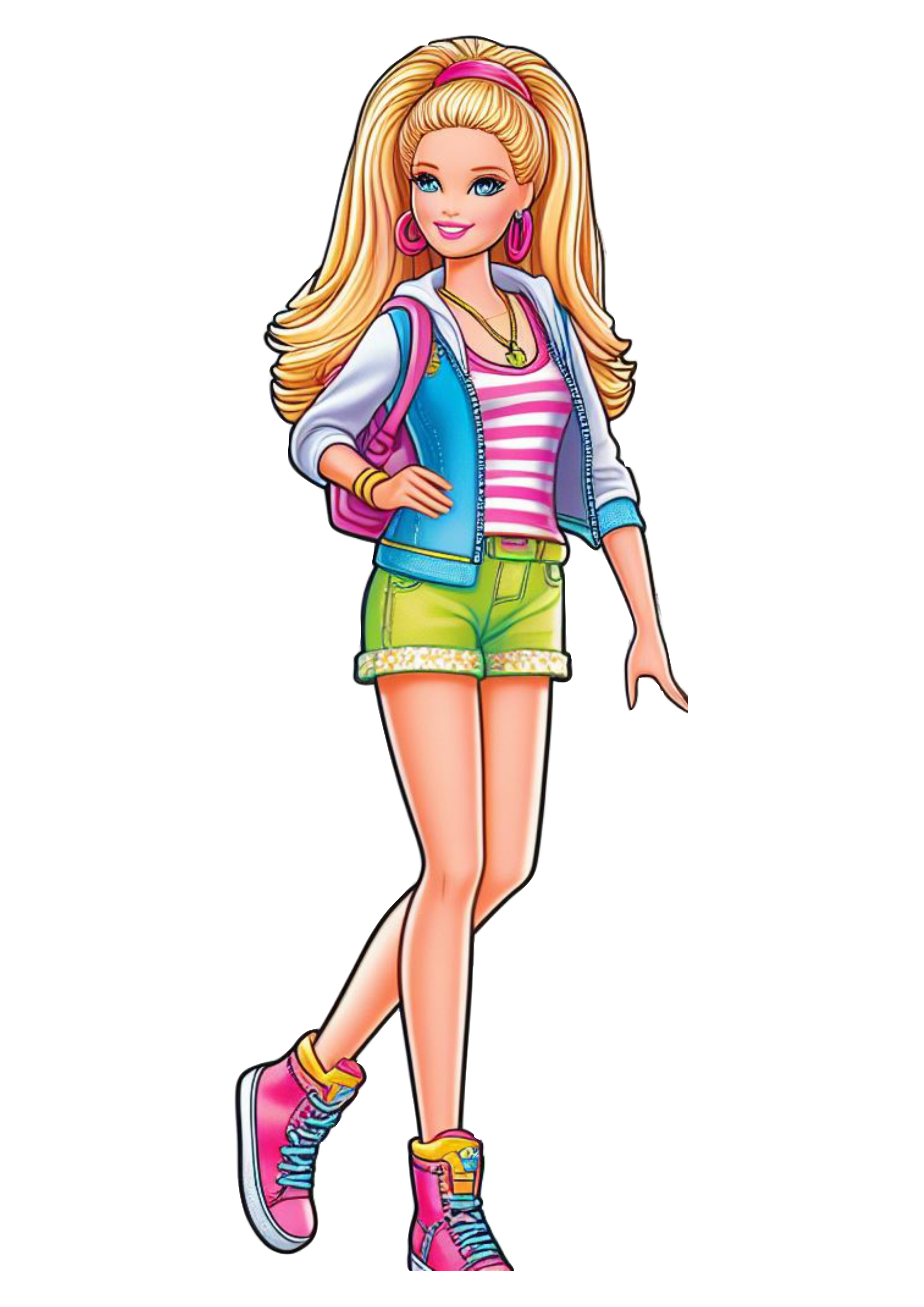 Imagens fofinhas boneca Barbie roupa rosa fashion png adolescente fundo transparente ilustração clipart