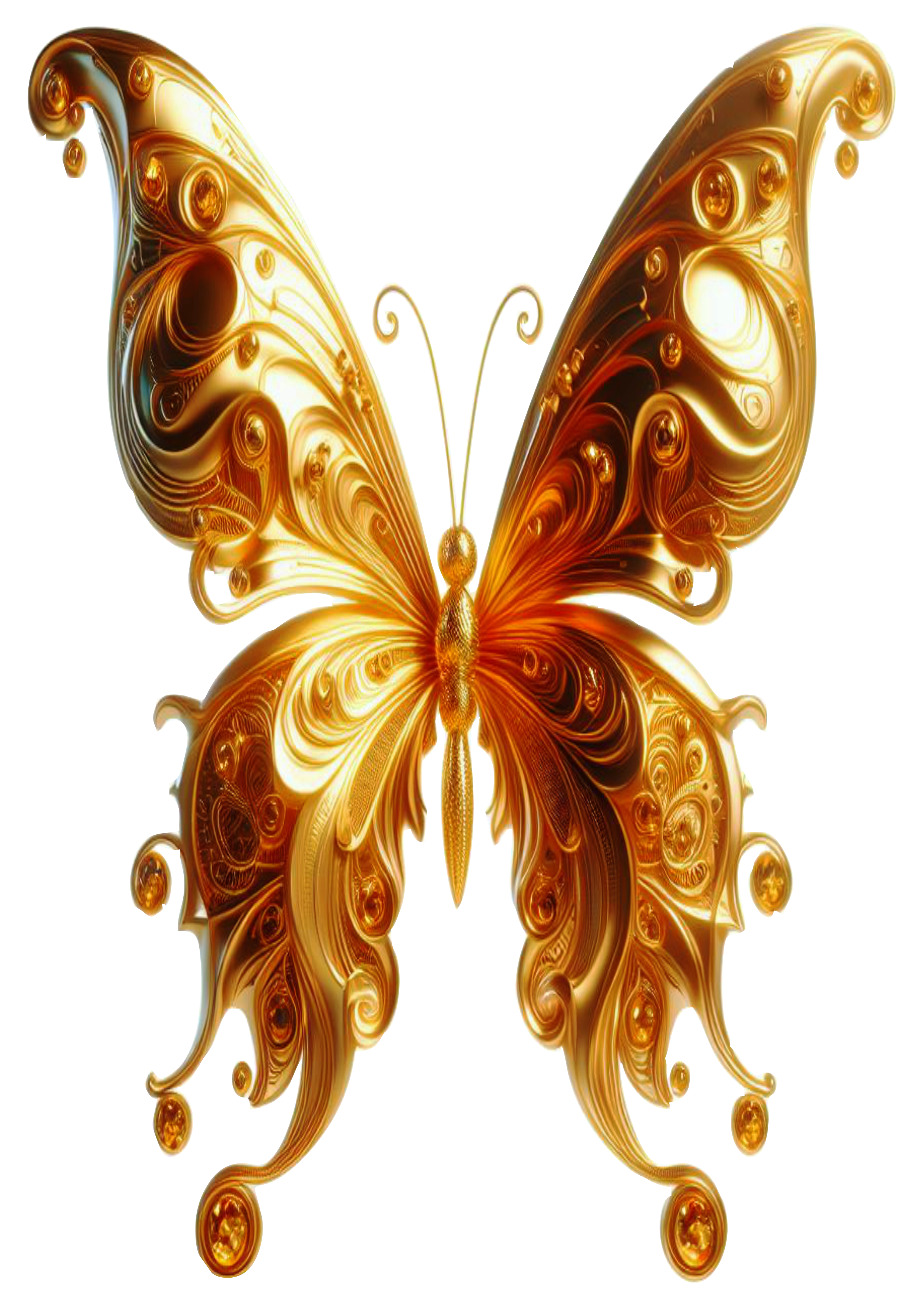 Golden butterfly png images concept art for printing