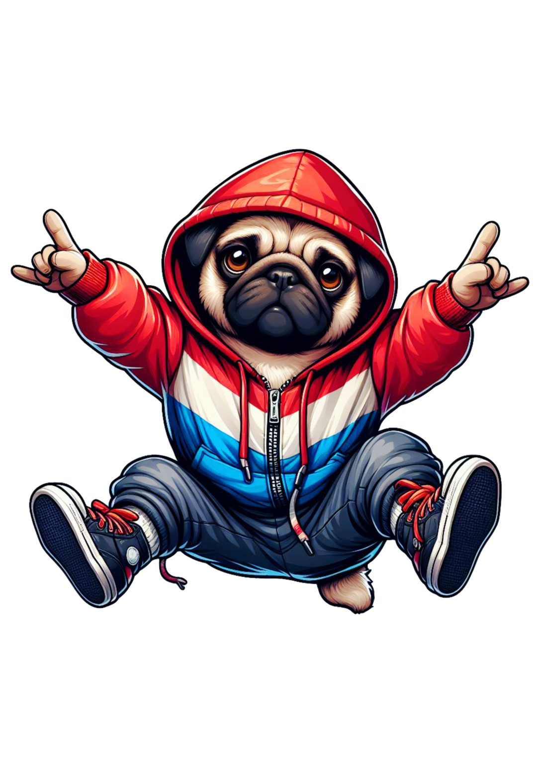 Cute doggo png pug dancing Breakdance transparent background clipart ...