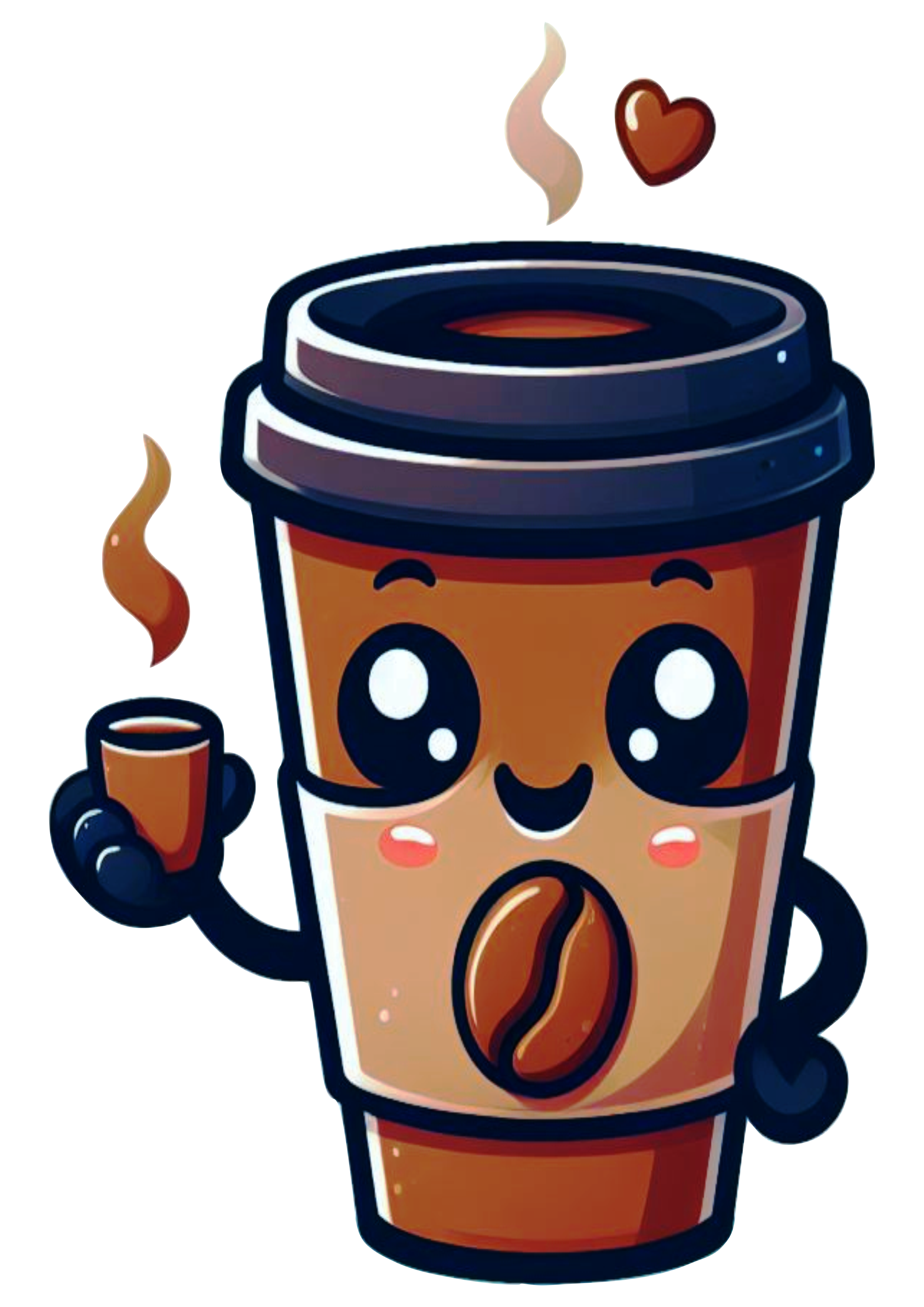 Cafezinho desenho simples mascote de cafeteria png