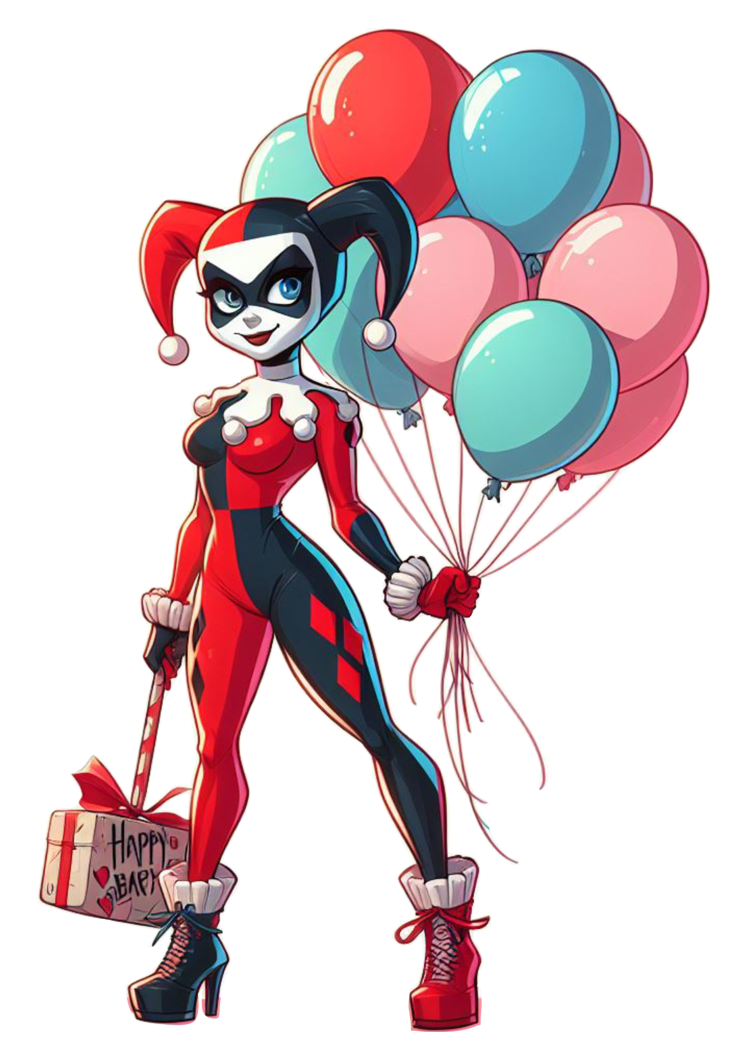 Harley Quinn png cartoon image pack birthday balloons