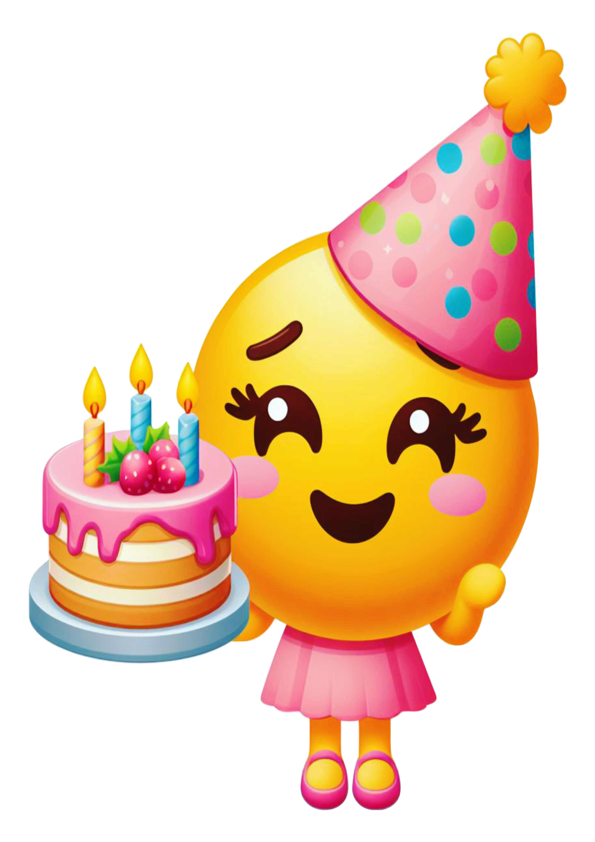 Birthday emoji png sticker for whatsapp party decoration girly cake party emoticon
