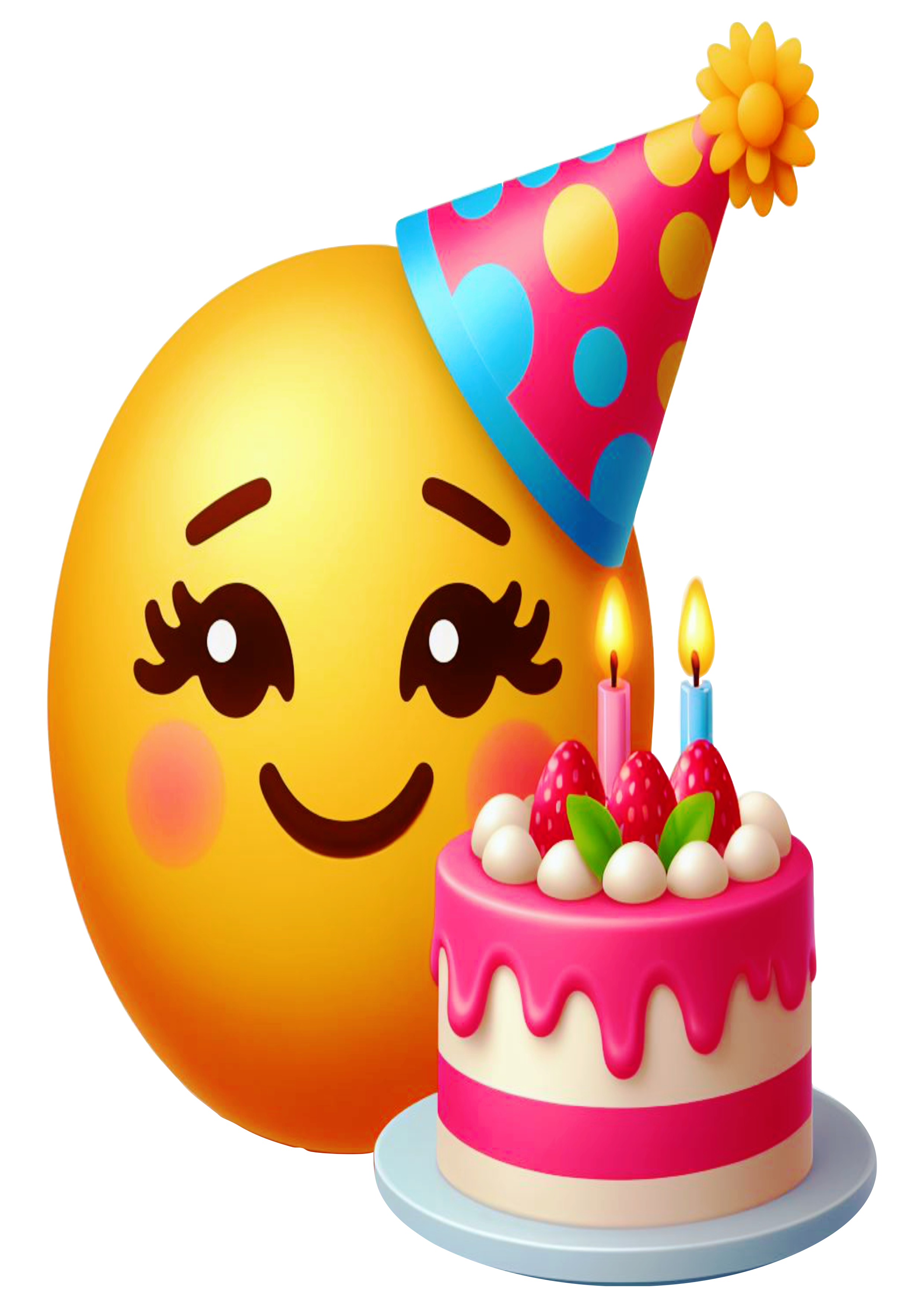 Birthday emoji png sticker for whatsapp party decoration girly cake party emoticon free images