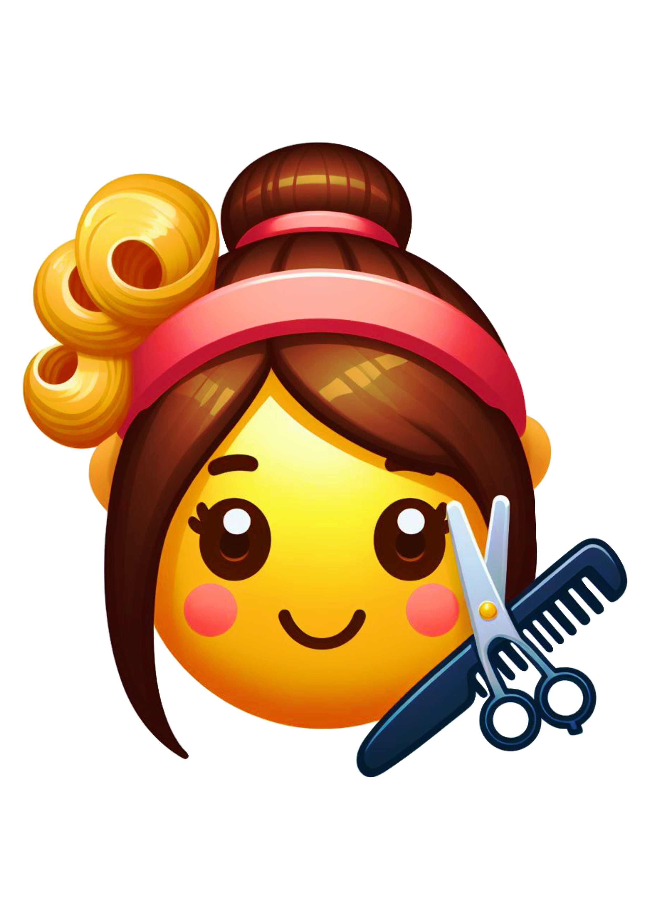 Emoji salão de beleza cabelereira png figurinha para whatsapp corte de cabelo