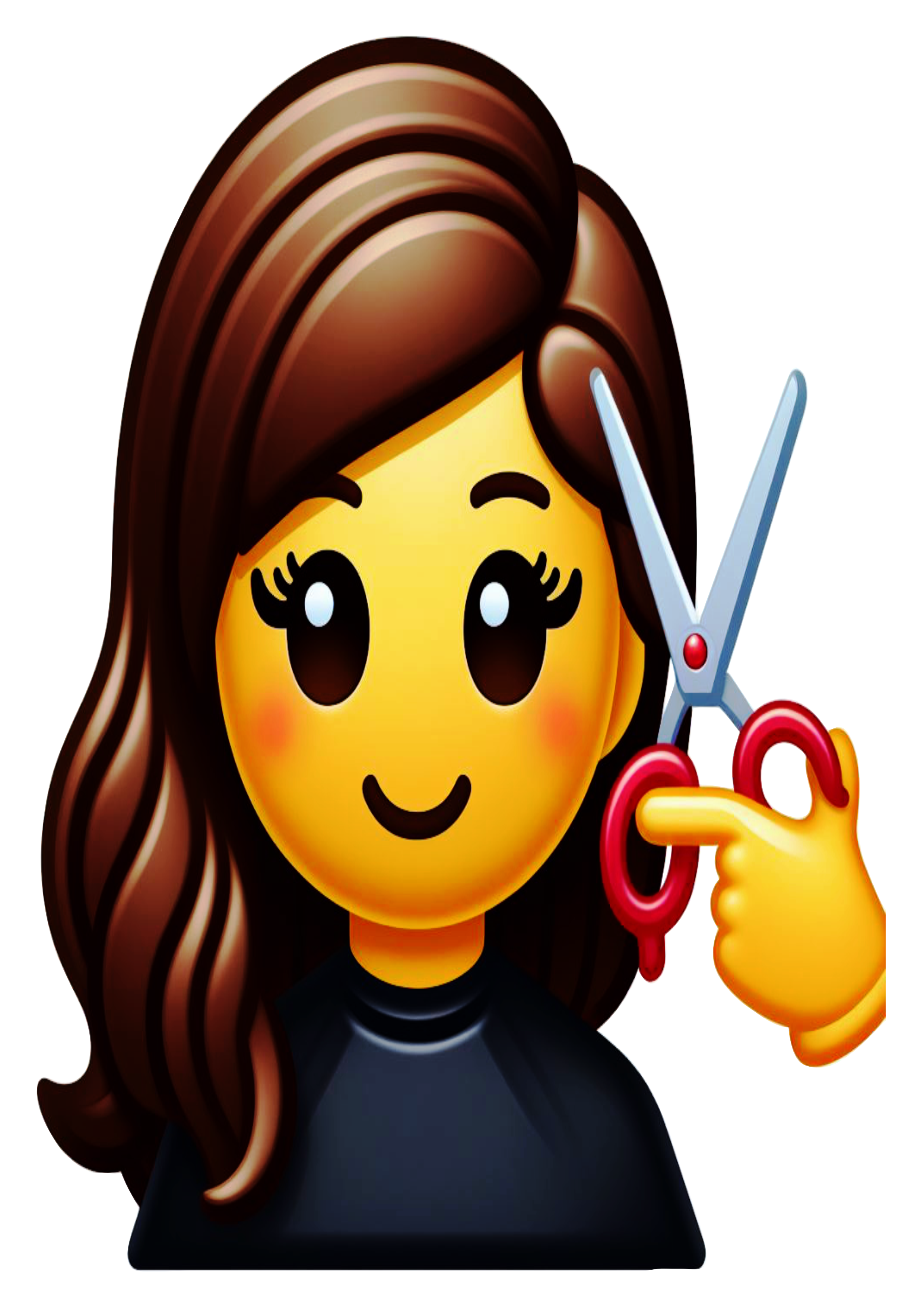 Emoji salão de beleza cabelereira png figurinha para whatsapp corte de cabelo artes gráficas design fundo transparente clipart vetor
