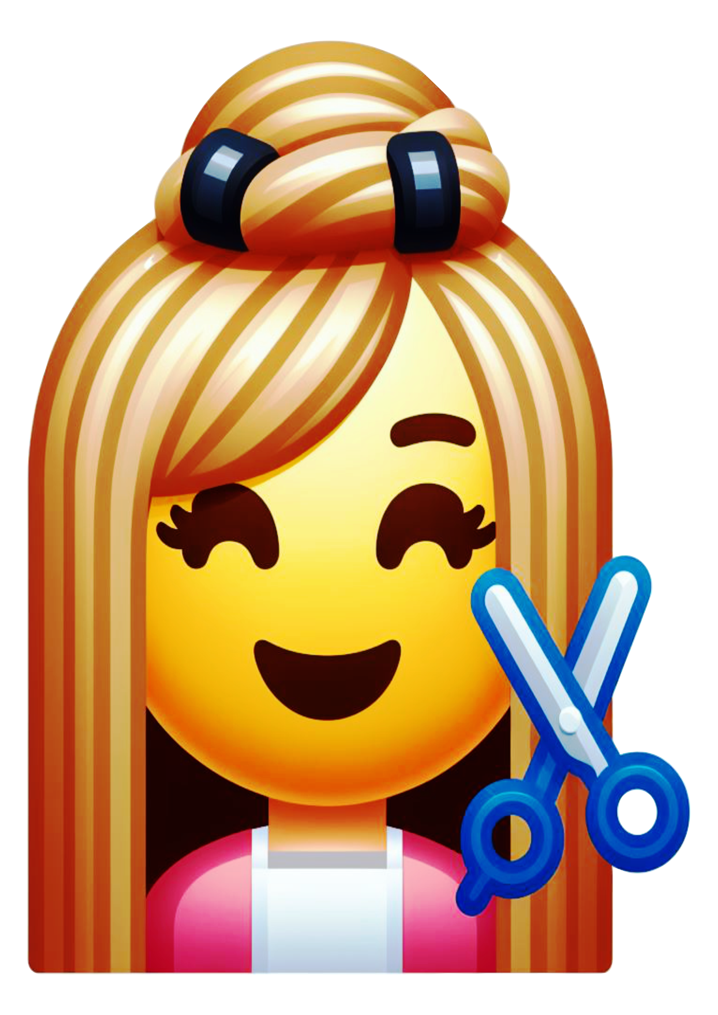 Emoji salão de beleza cabelereira png figurinha para whatsapp corte de cabelo artes gráficas design fundo transparente clipart vetor ilustração