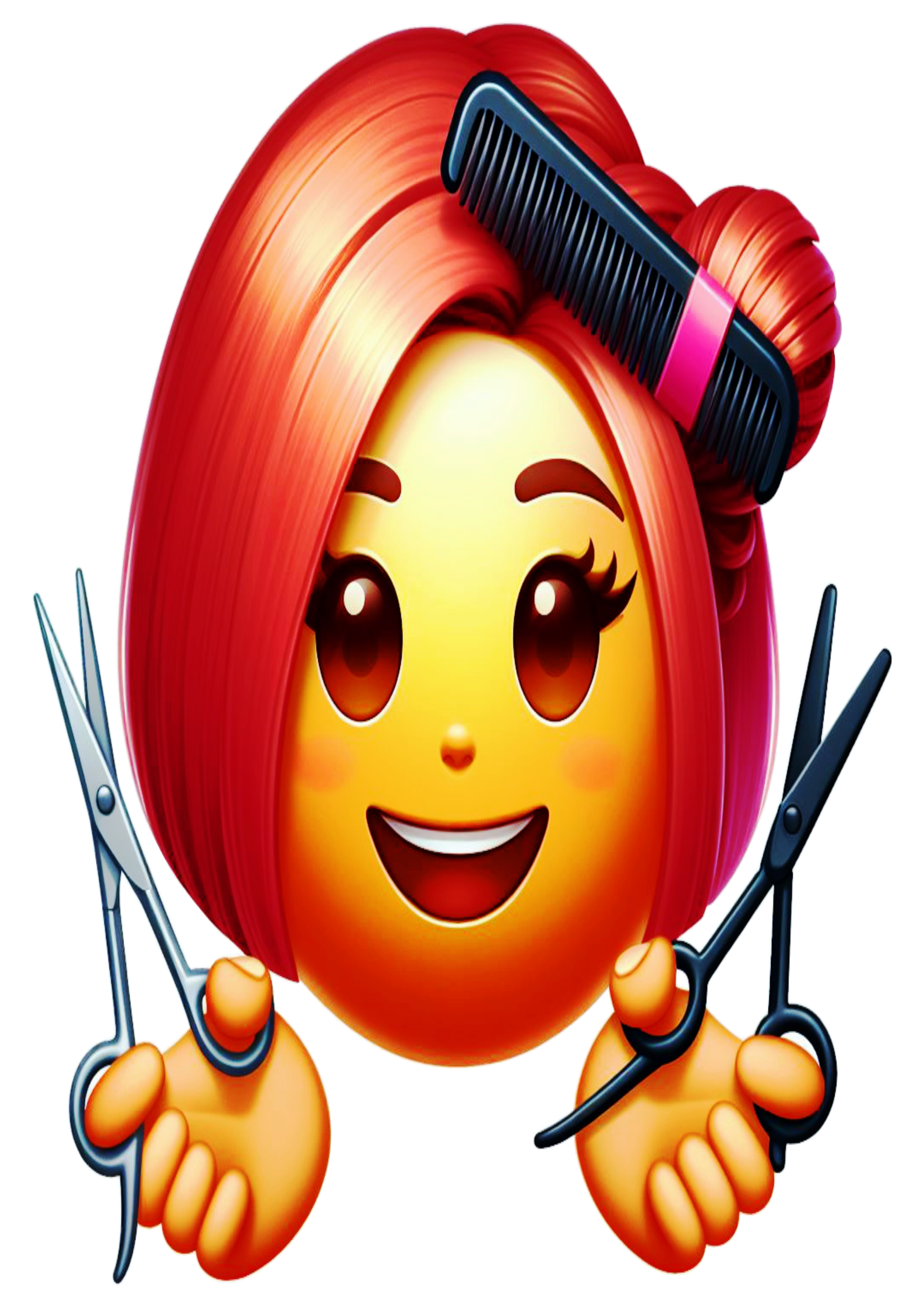 Figurinhas engraçadas cabelereira emojis para whatsapp facebook e instagram artes gráficas free download png