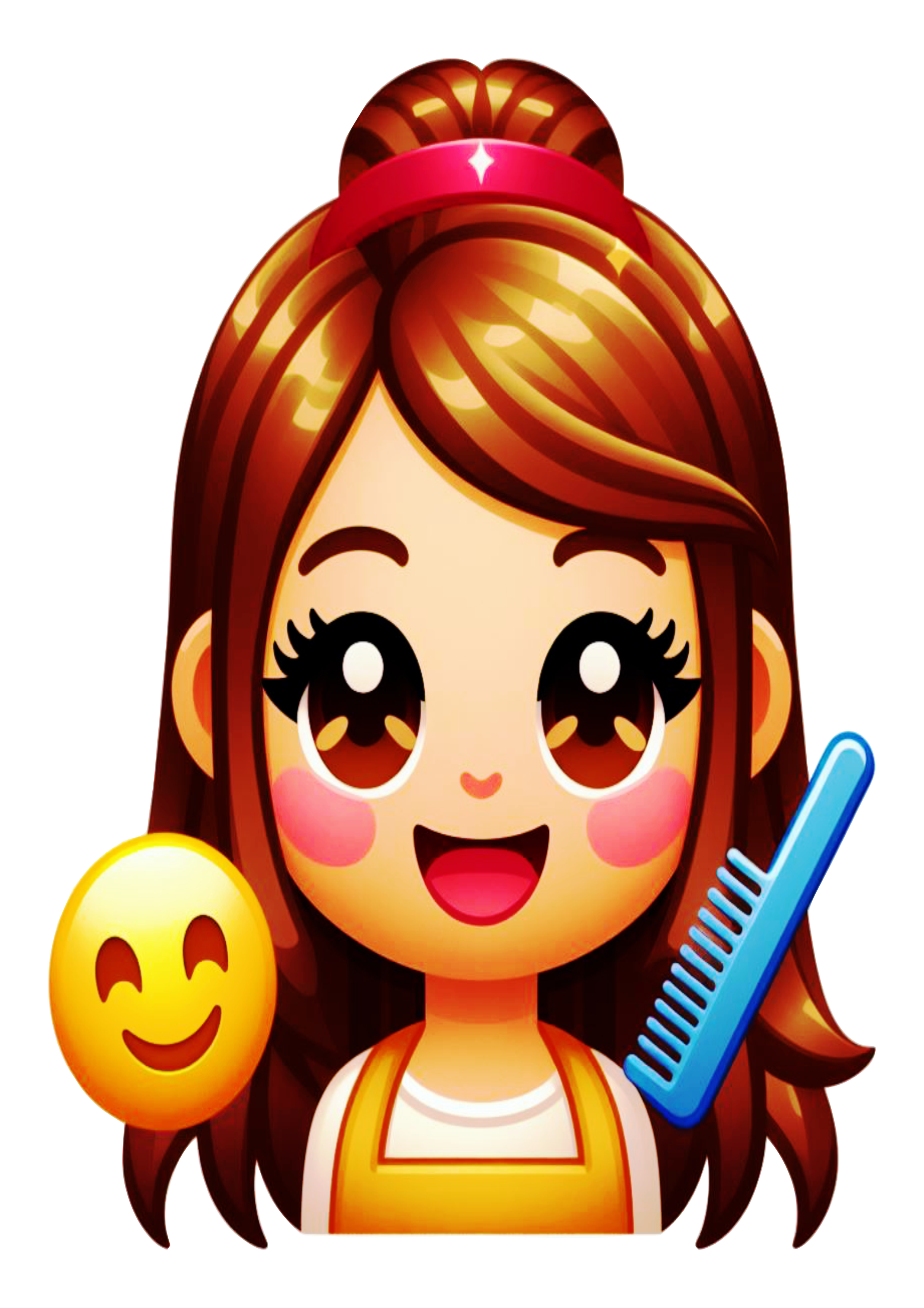Figurinhas engraçadas cabelereira emojis para whatsapp facebook e instagram artes gráficas free download png fundo transparente vetor