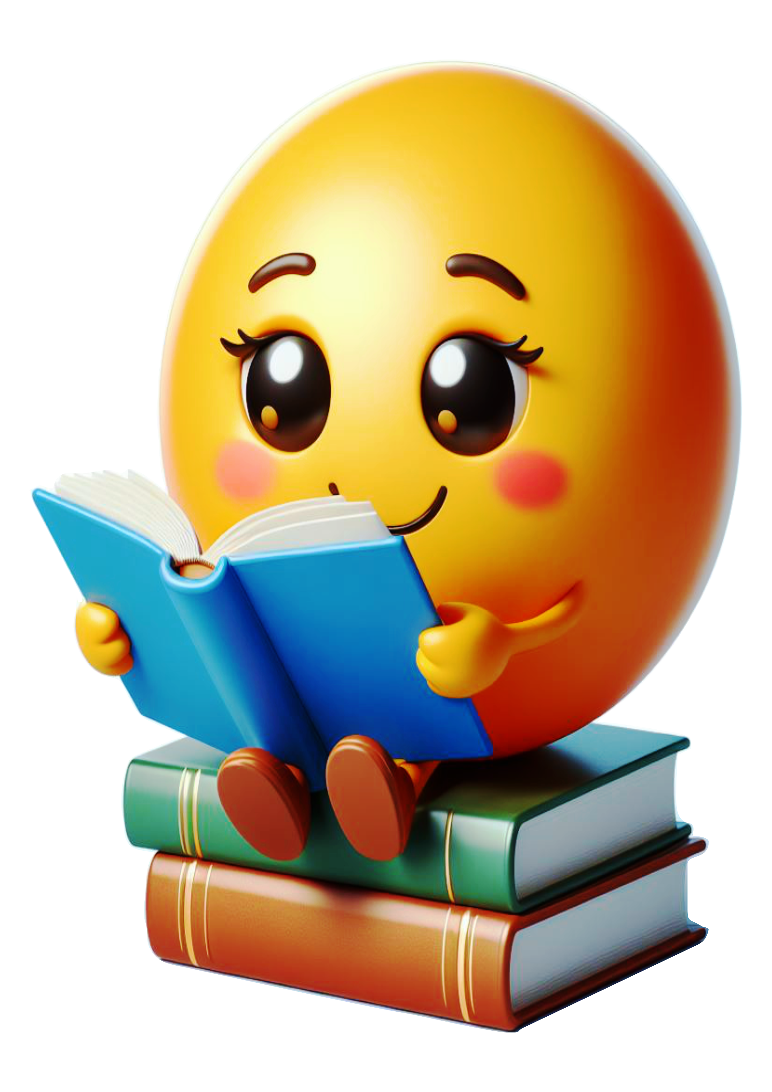 Emojis para whatsapp lendo livro emoticon estudante png