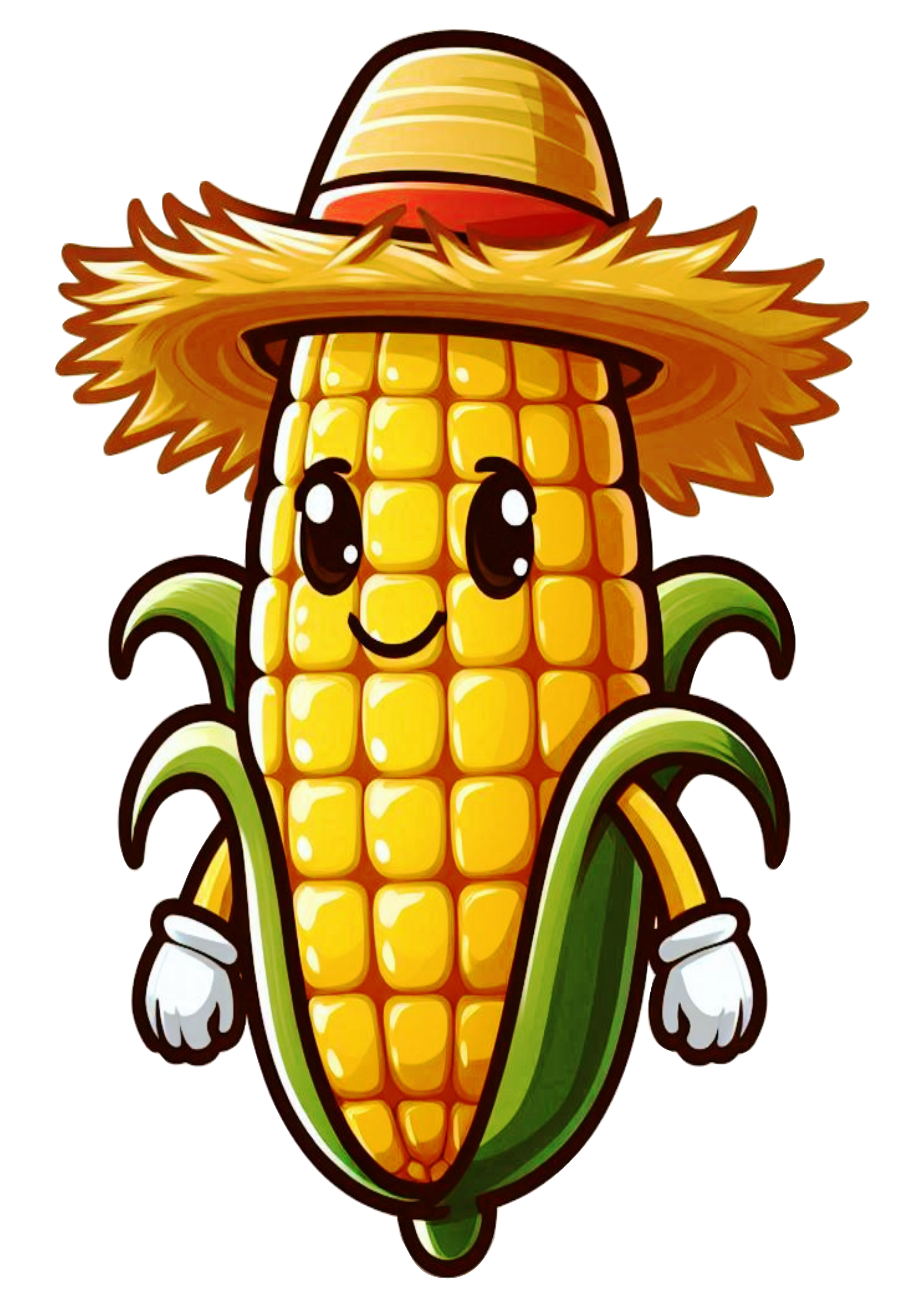 Imagens de festa junina png espiga de milho com chapéu de palha desenho simples