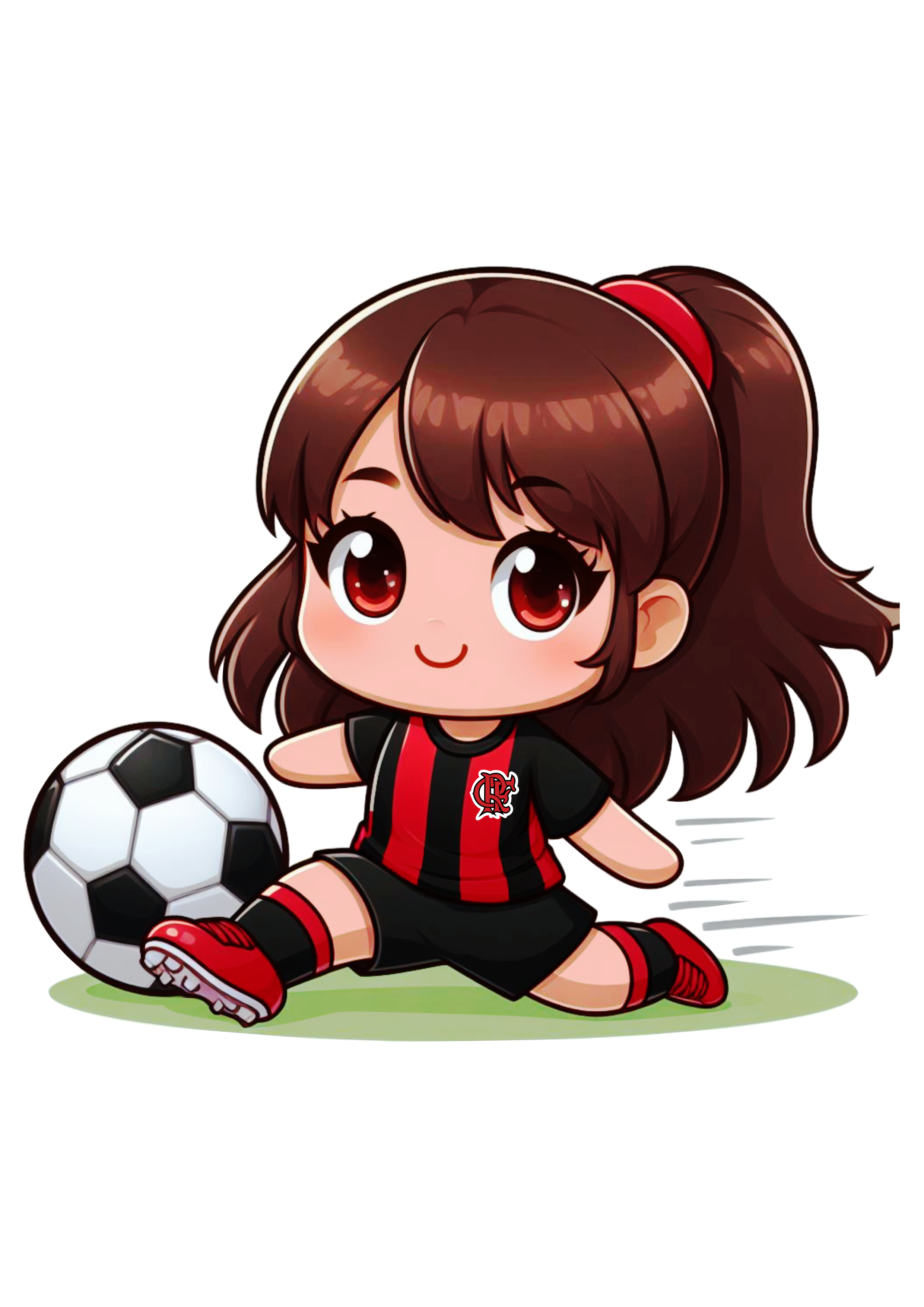 Flamengo futebol jogadora desenho cute png