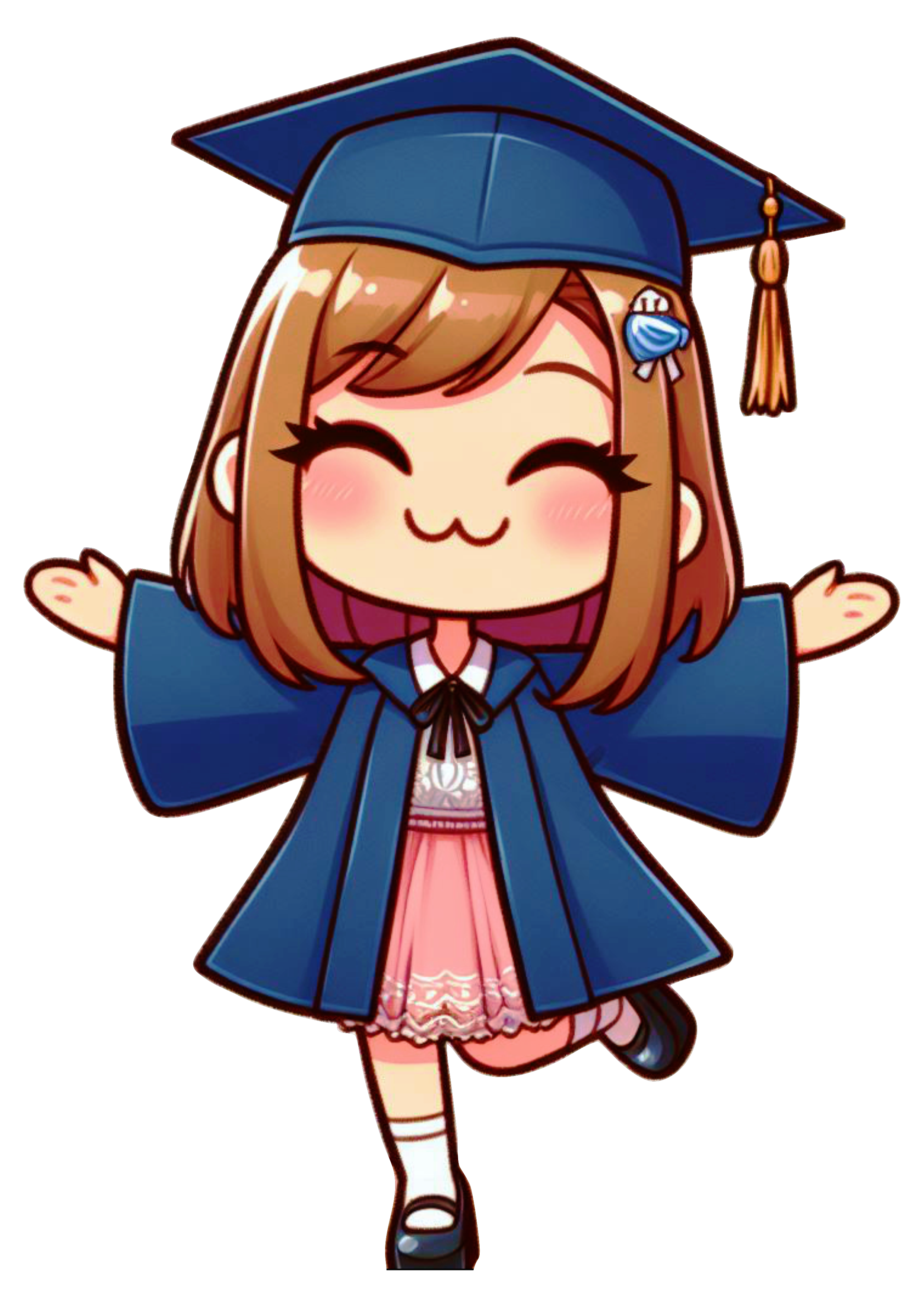 Girl with graduation gown png transparent background cute drawing free download