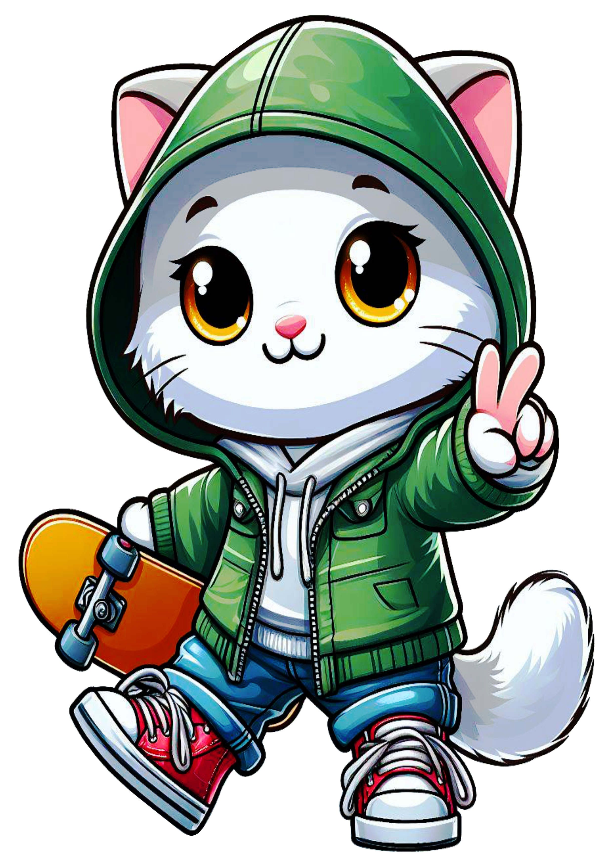 Pack of images of kittens dressed in stylish clothes sweatshirt transparent background illustration vector png