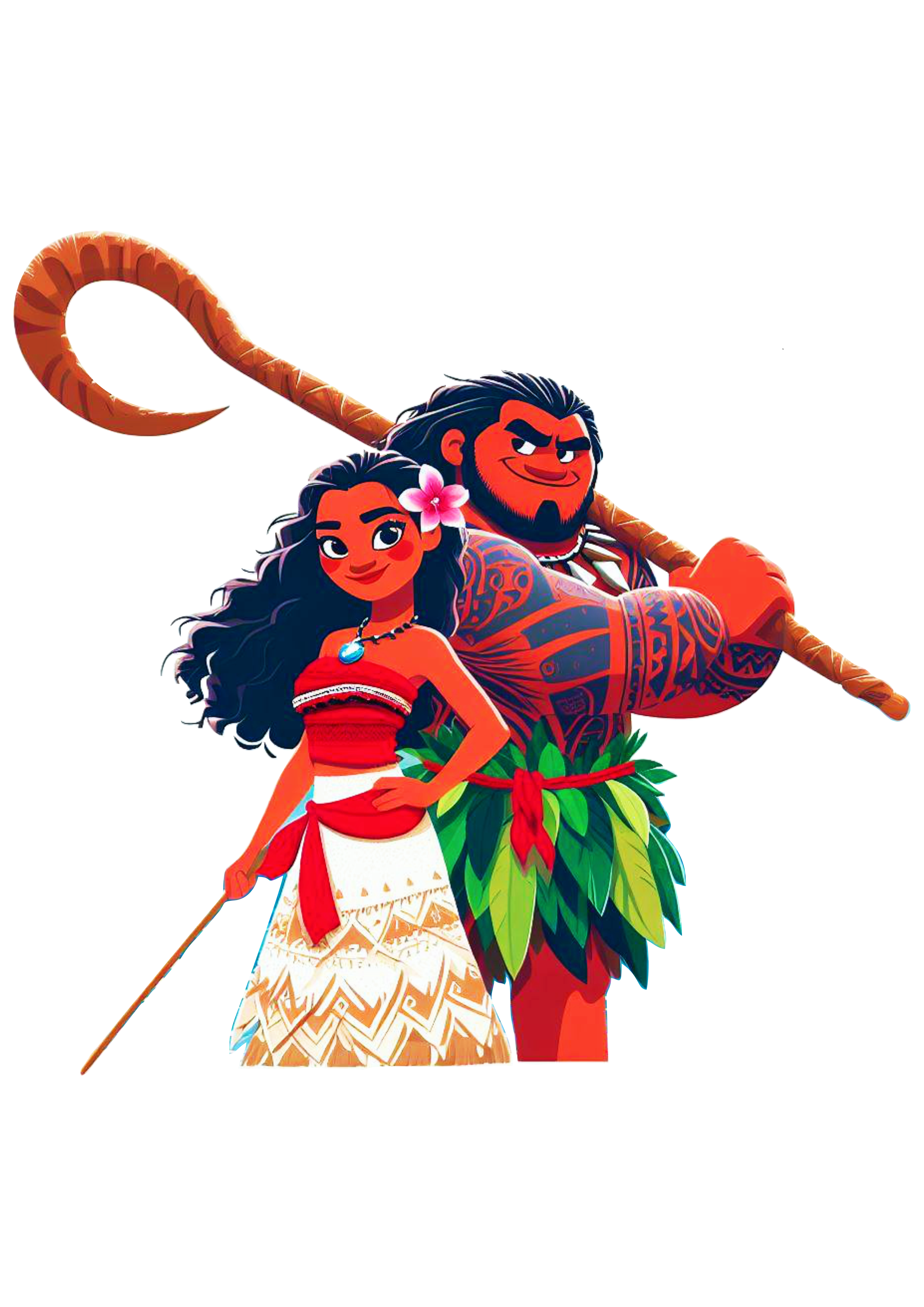 Desenho infantil Moana e Maui personagem Disney png