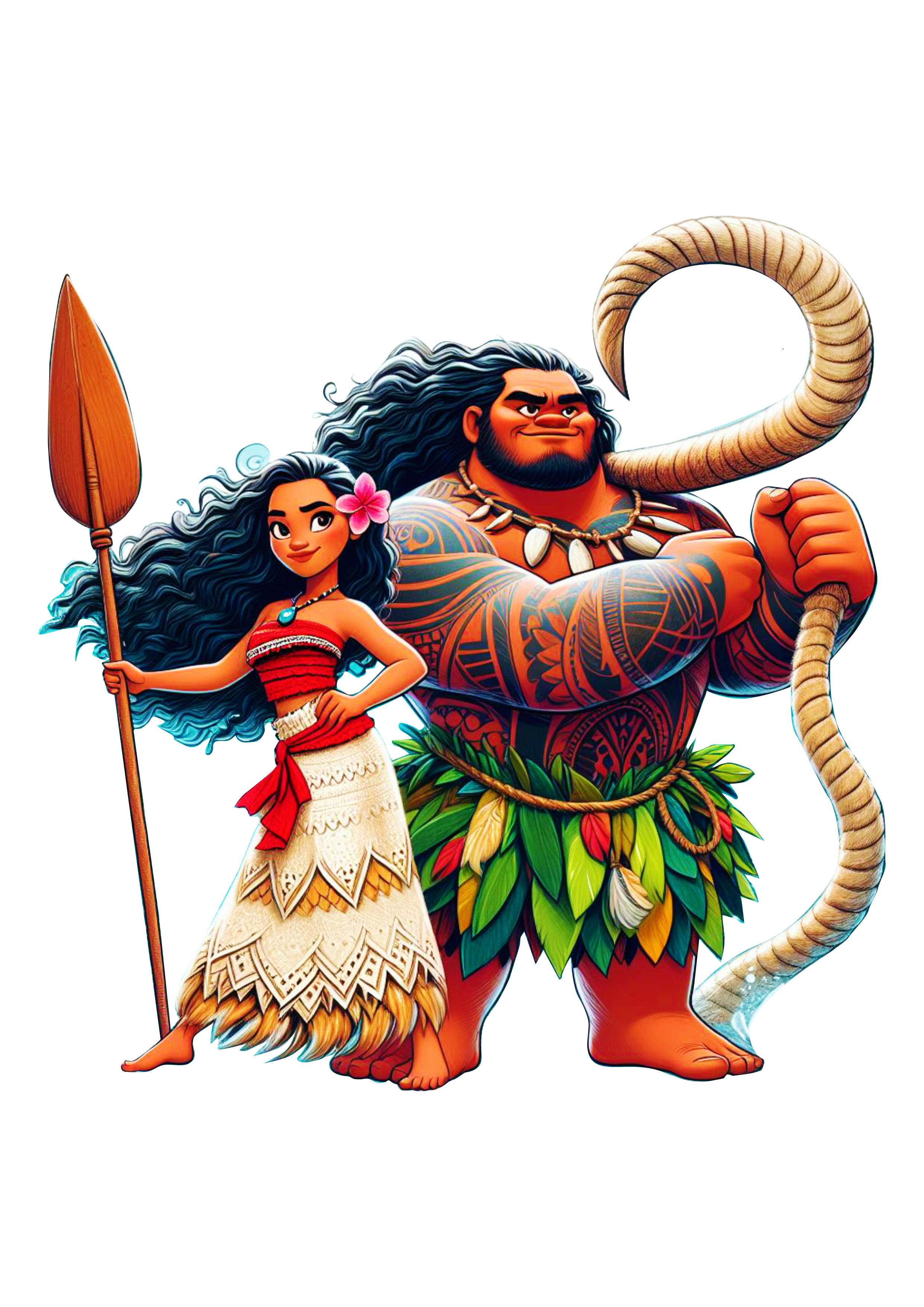 Desenho infantil Moana e Maui personagem Disney png artes gráficas