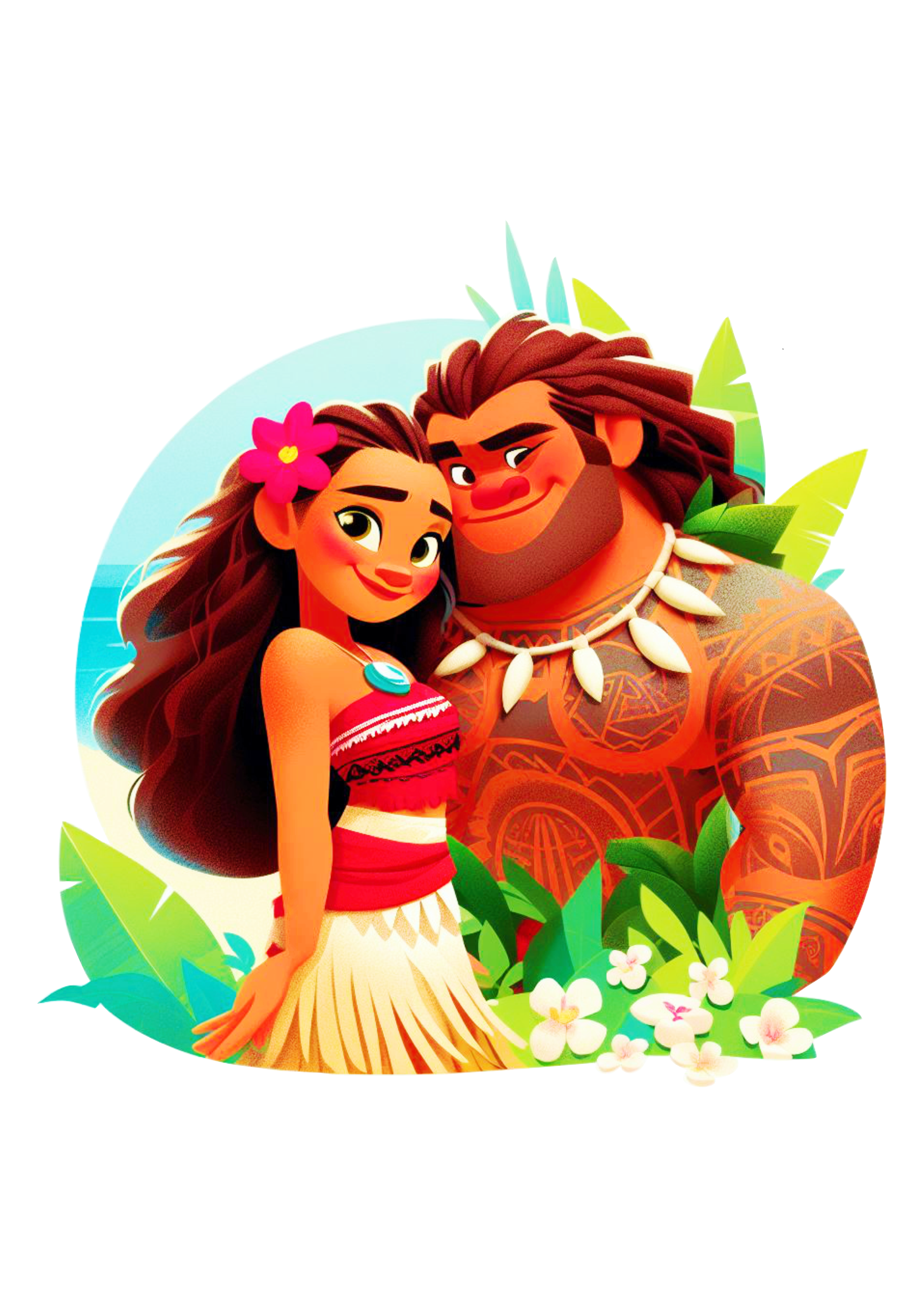 Desenho infantil Moana e Maui personagem Disney png artes visuais grátis