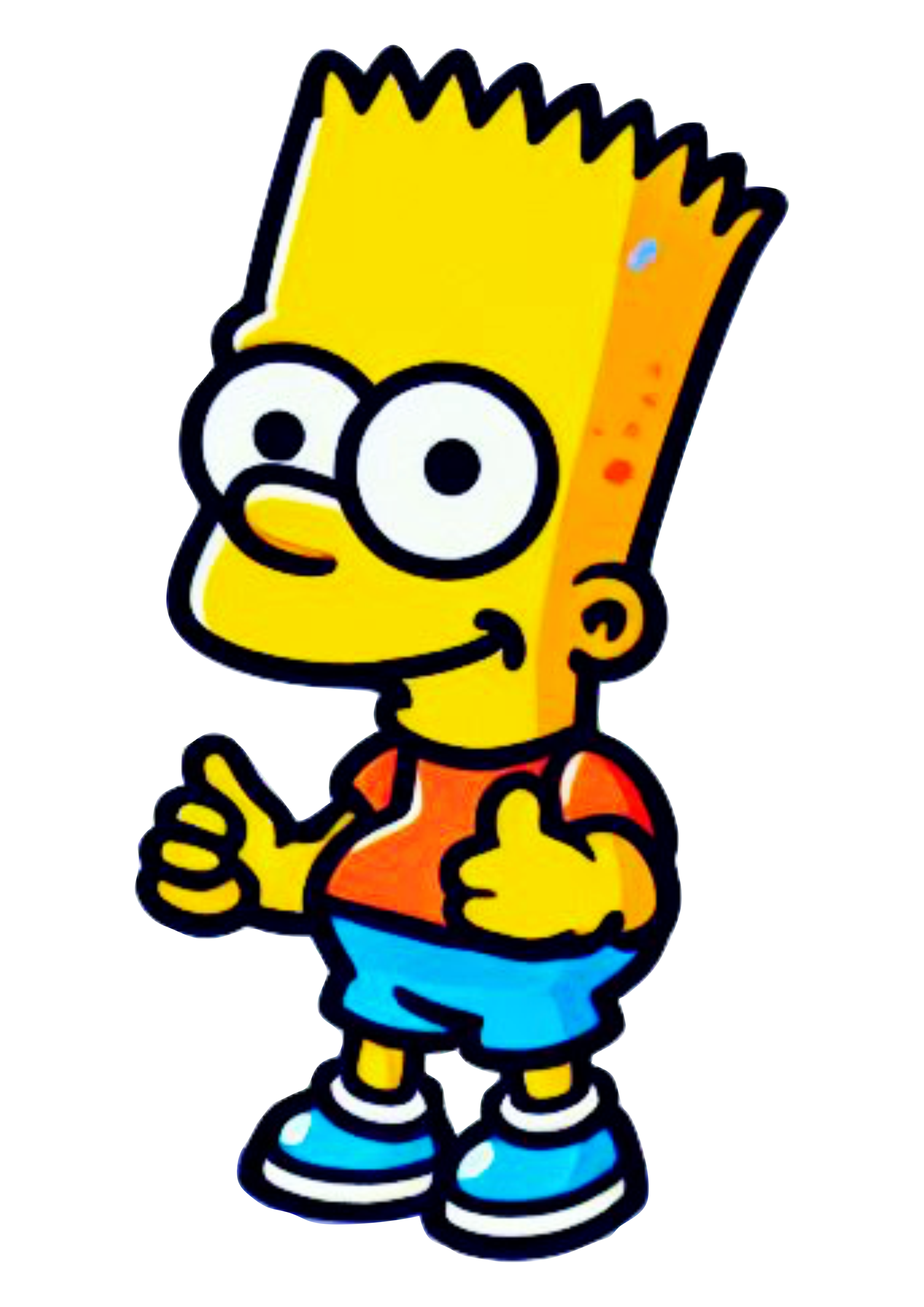 Desenho colorido Bart Simpson cartoon png