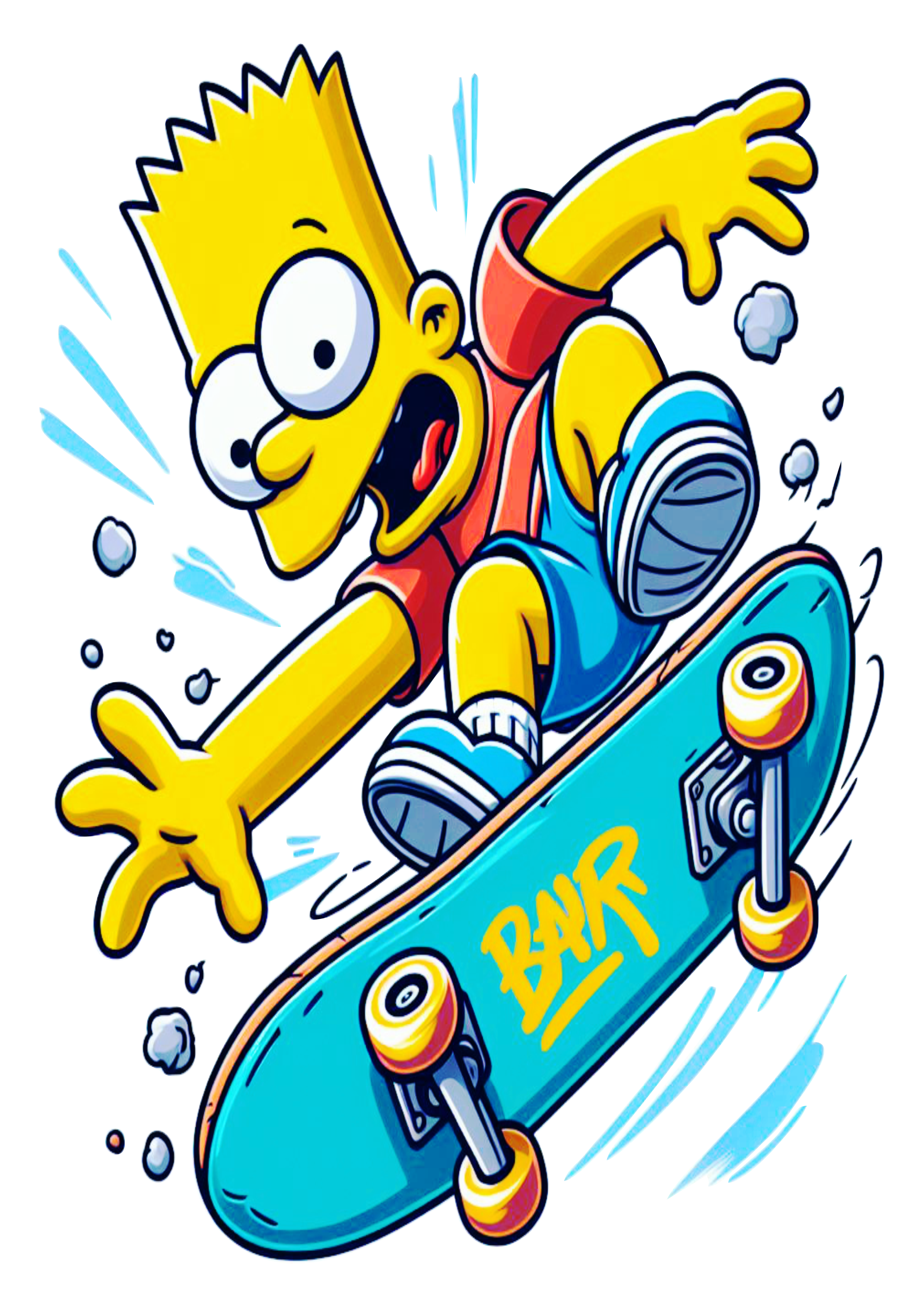 Bart Simpson andando de skate adrenalina radical png
