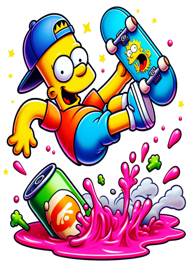 Bart Simpson Andando De Skate Adrenalina Radical Queda Refrigerante Png