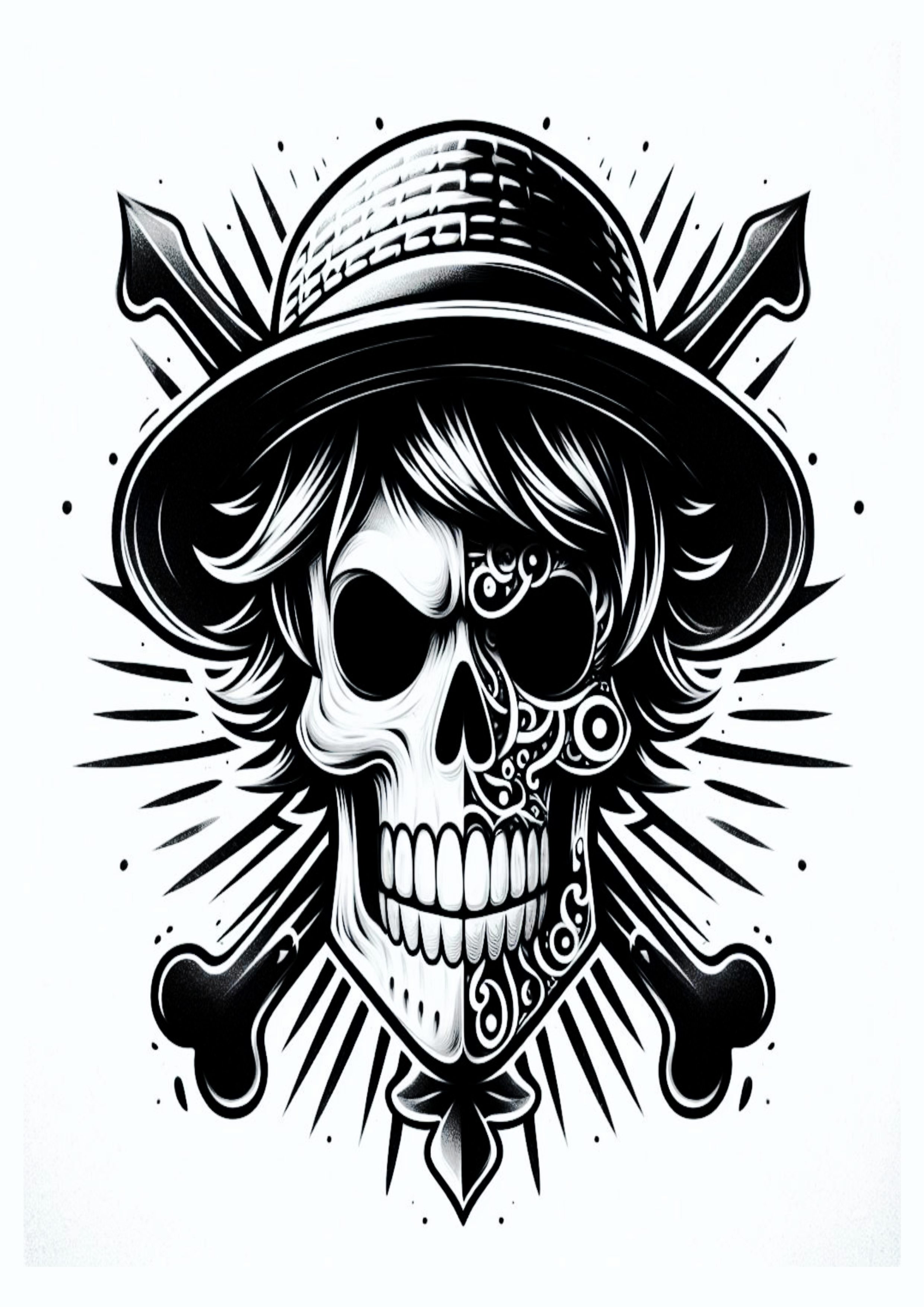 Piratas One piece ideias para tatuagens chapéu de palha png