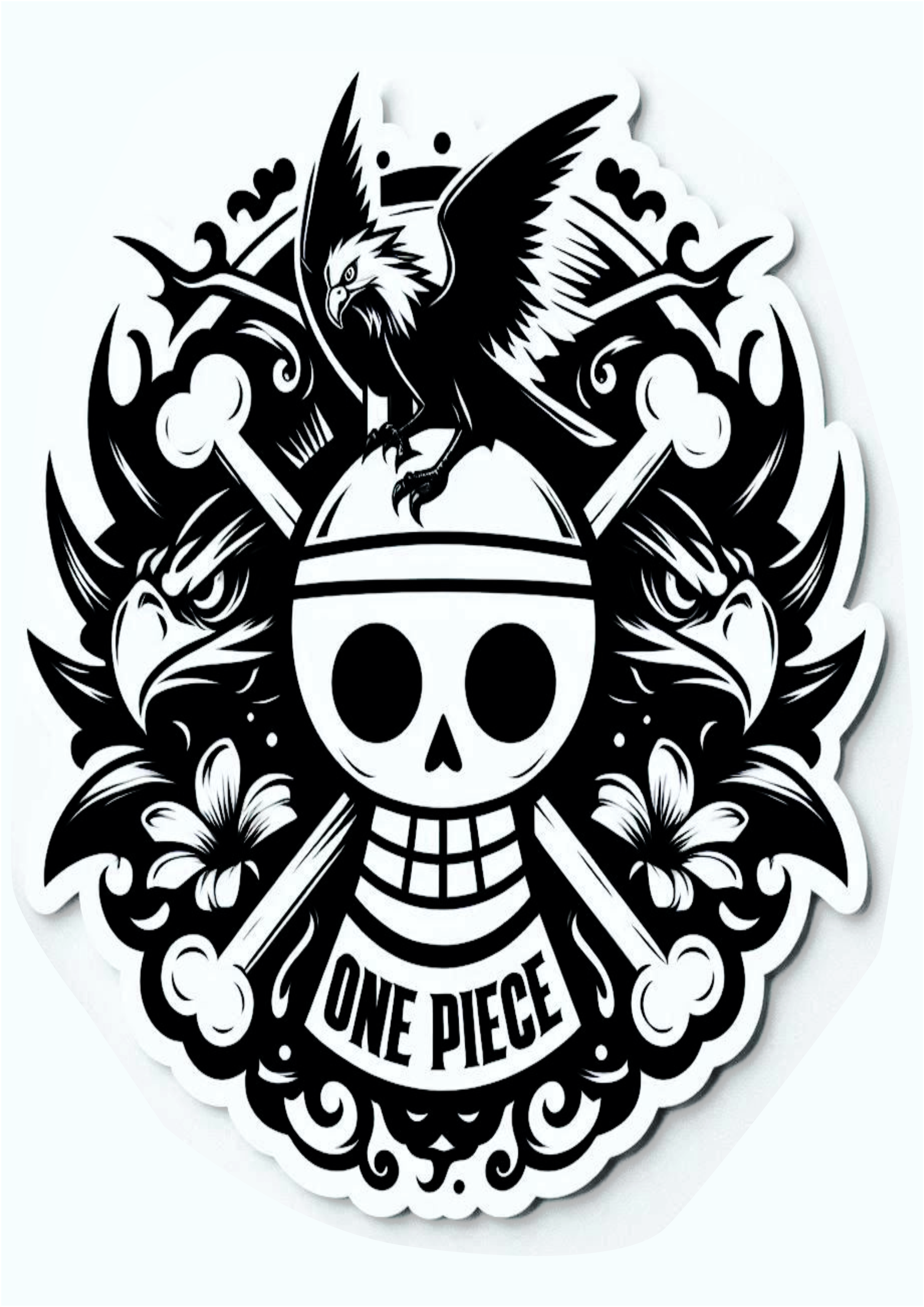 Ideias para tatuagem de anime One Piece monocromática otaku nerd geek desenho artístico arte conceitual free png