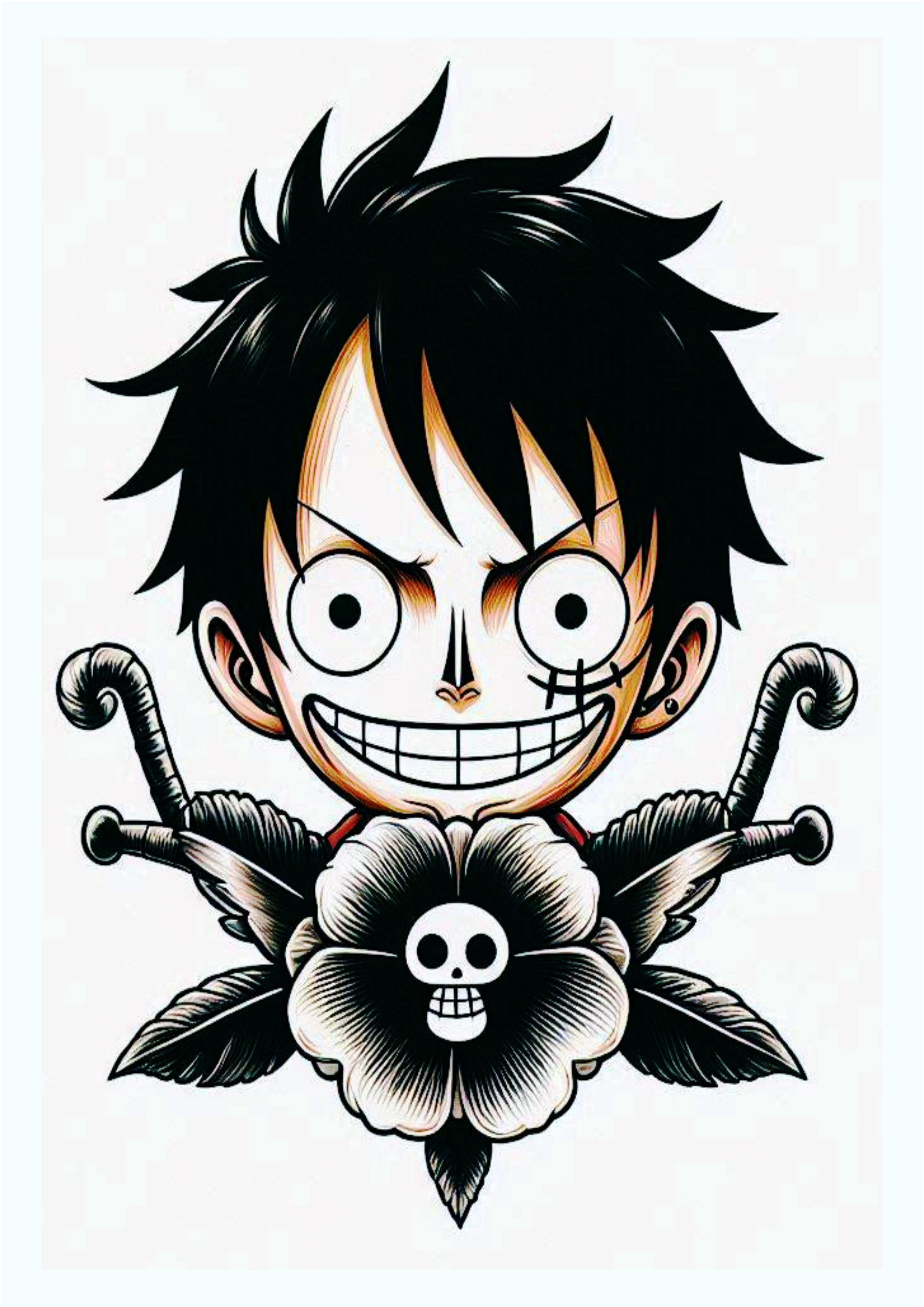 Anime Tattoo Ideas One Piece Monochrome Otaku png images